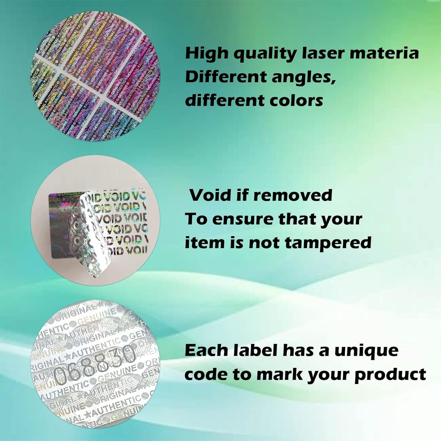 dose not apply 300 Pcs 1.18X0.79 inch Silver High Security Tamper Evident Seal Warranty Void Original Genuine Authentic Hologram Labels/Stickers Unique Sequential Serial Numbering Tamper Proof