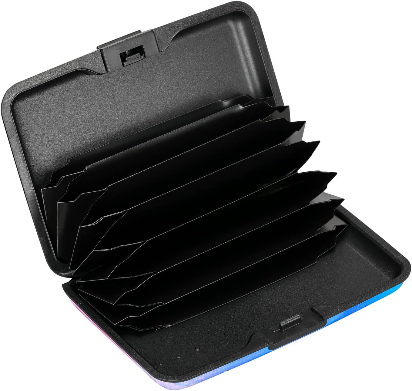 ELFISH RFID Blocking Credit Card Protector Aluminum ID Case Hard Shell Business Card Holders Metal Wallet for Men or Women (One Butterfly)