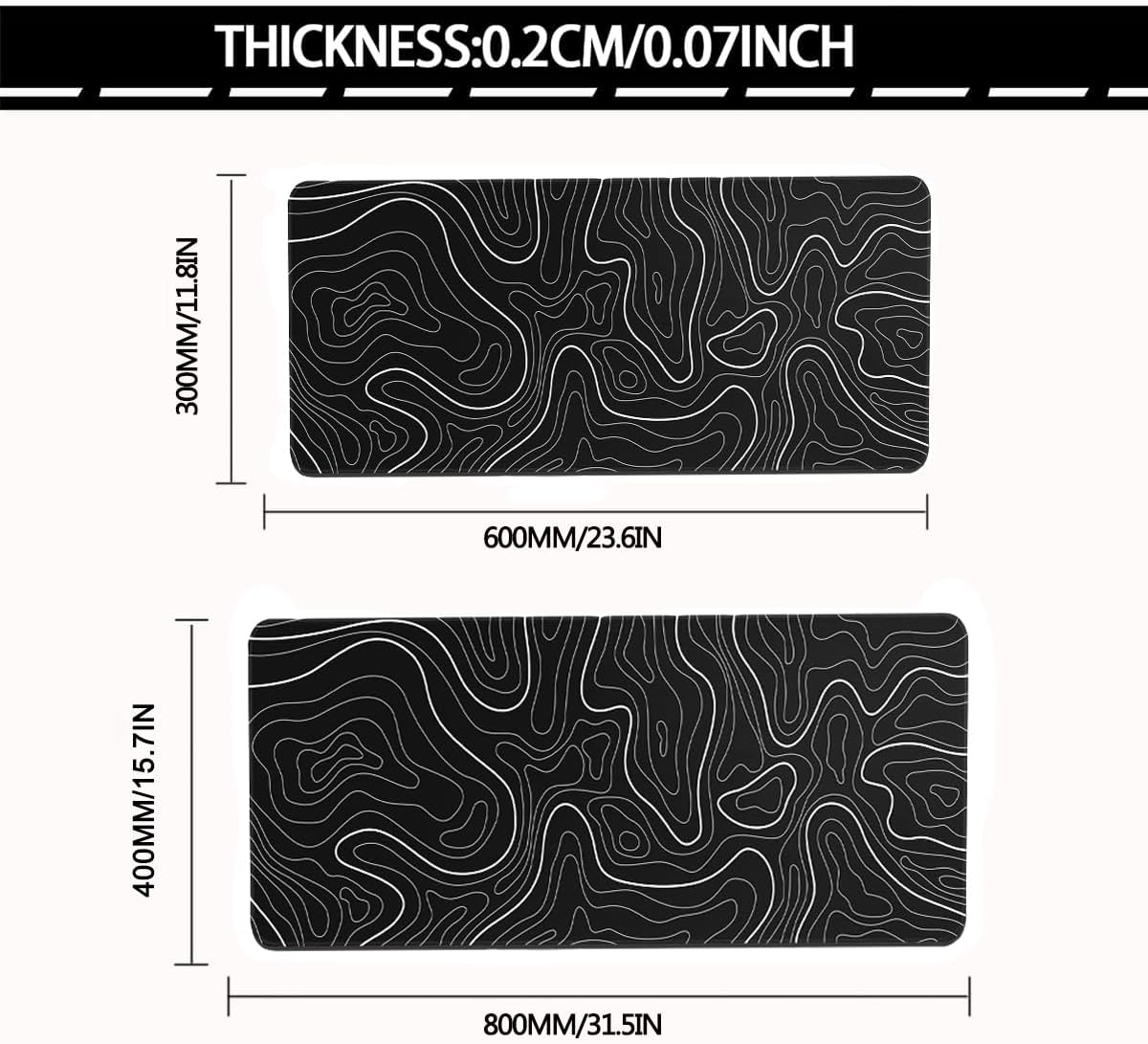 Large Mouse Pad for Desk - Gaming Mouse Pad with Non-Slip Base Stitched Edges, Desk Mat Desk Pad for Keyboard and Mouse