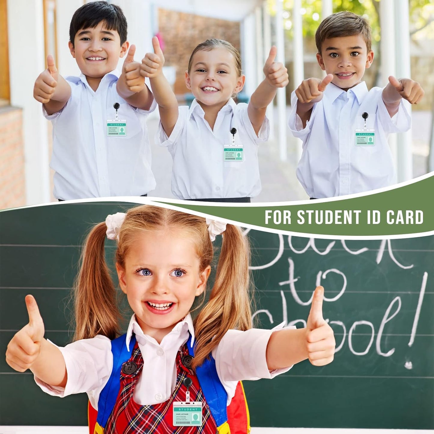 Handepo 200 Pcs Retractable Badge Reels Bulk Retractable Badge Holders with Clips ID Holder Key Ring Clip for Office Worker Students Teachers Doctor Nurse Name ID Card Holder Key Card(Black)