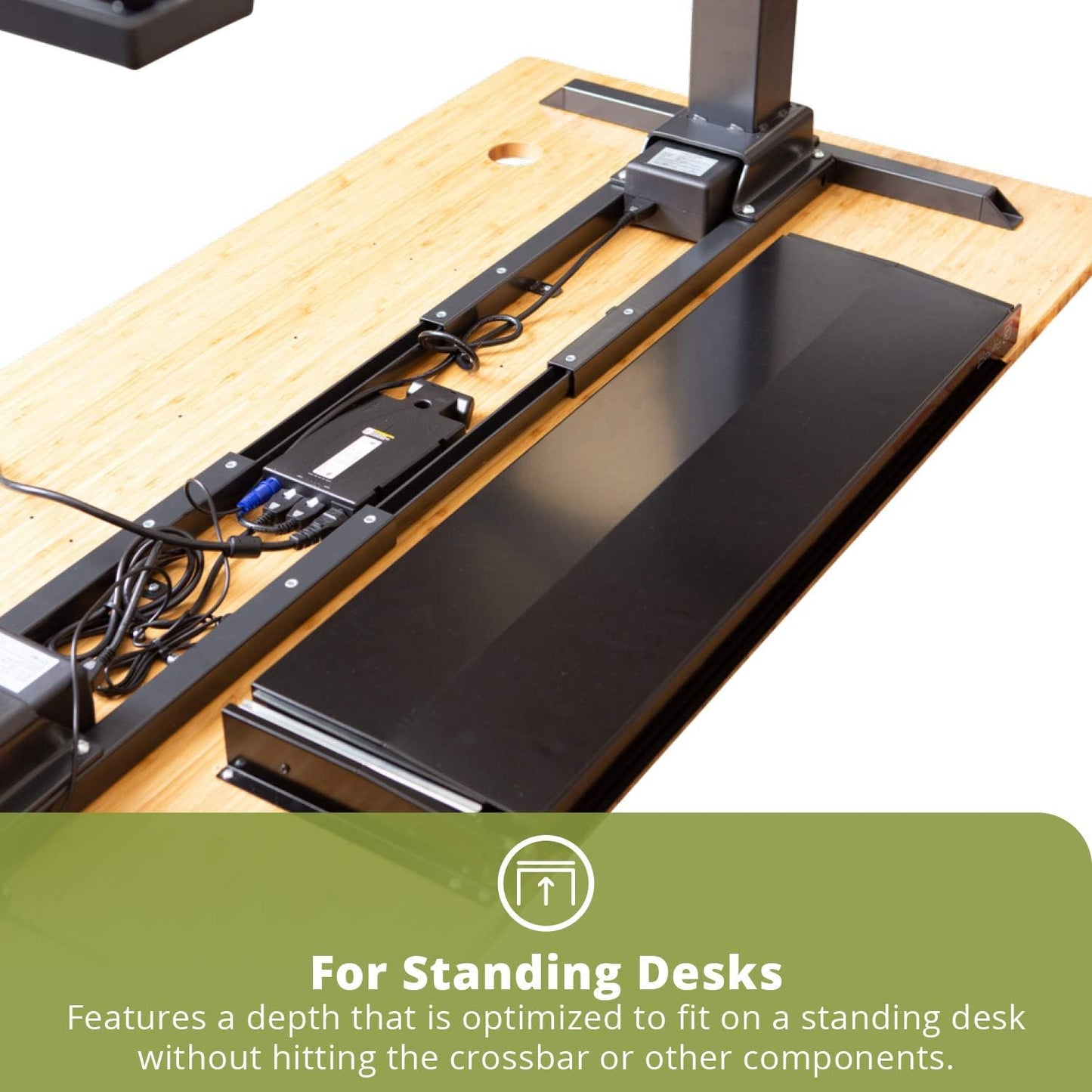 Perfect Posture Under Desk Storage Drawer With Lock – Slim Pen & Pencil Drawer for Regular & Sit-Stand Standing Desks, White (33” x 9.5”)