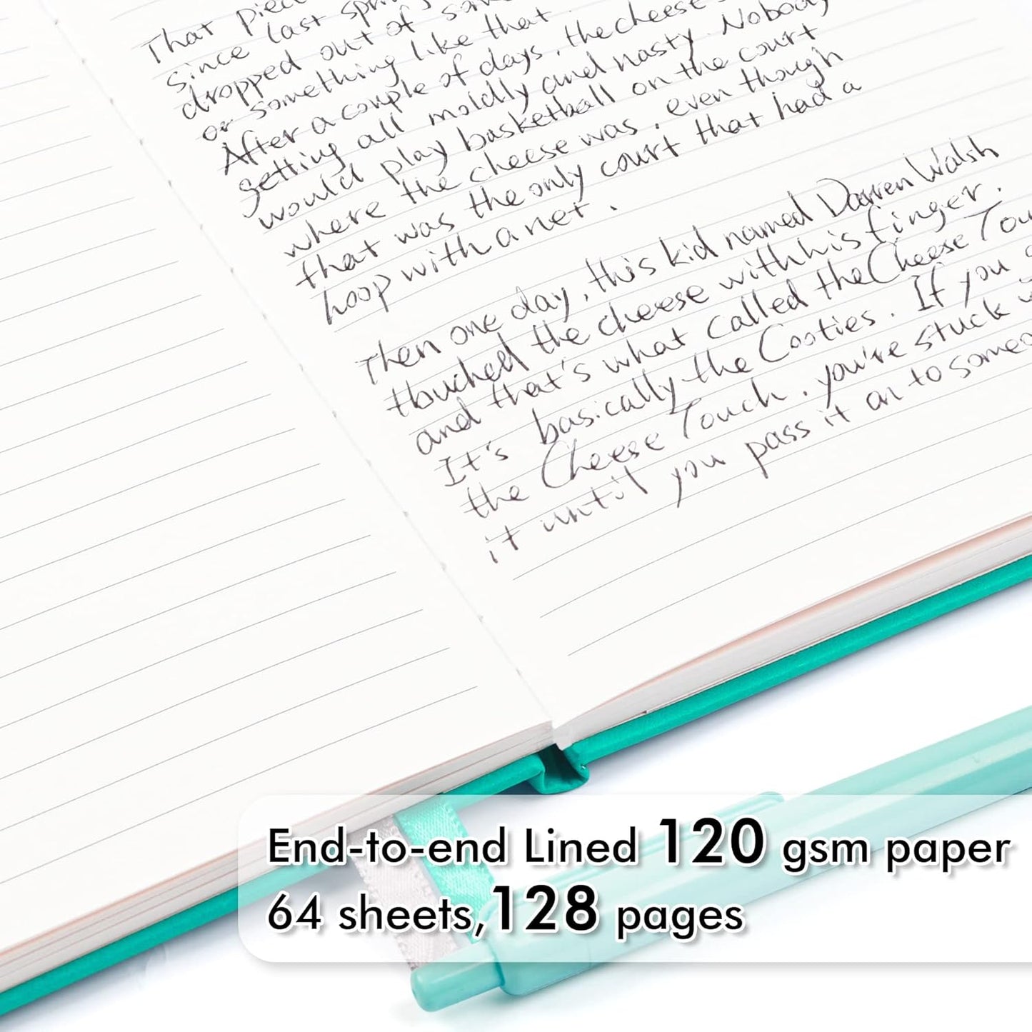 feela 24 Pack Journal Notebook Bulk for Work, Business Notebook Hardcover Lined Writing Journal with Pen Holder for Men Women Note Taking, with 24 Black Pens, 120 GSM, 5.1”x8.3”, A5, Aqua