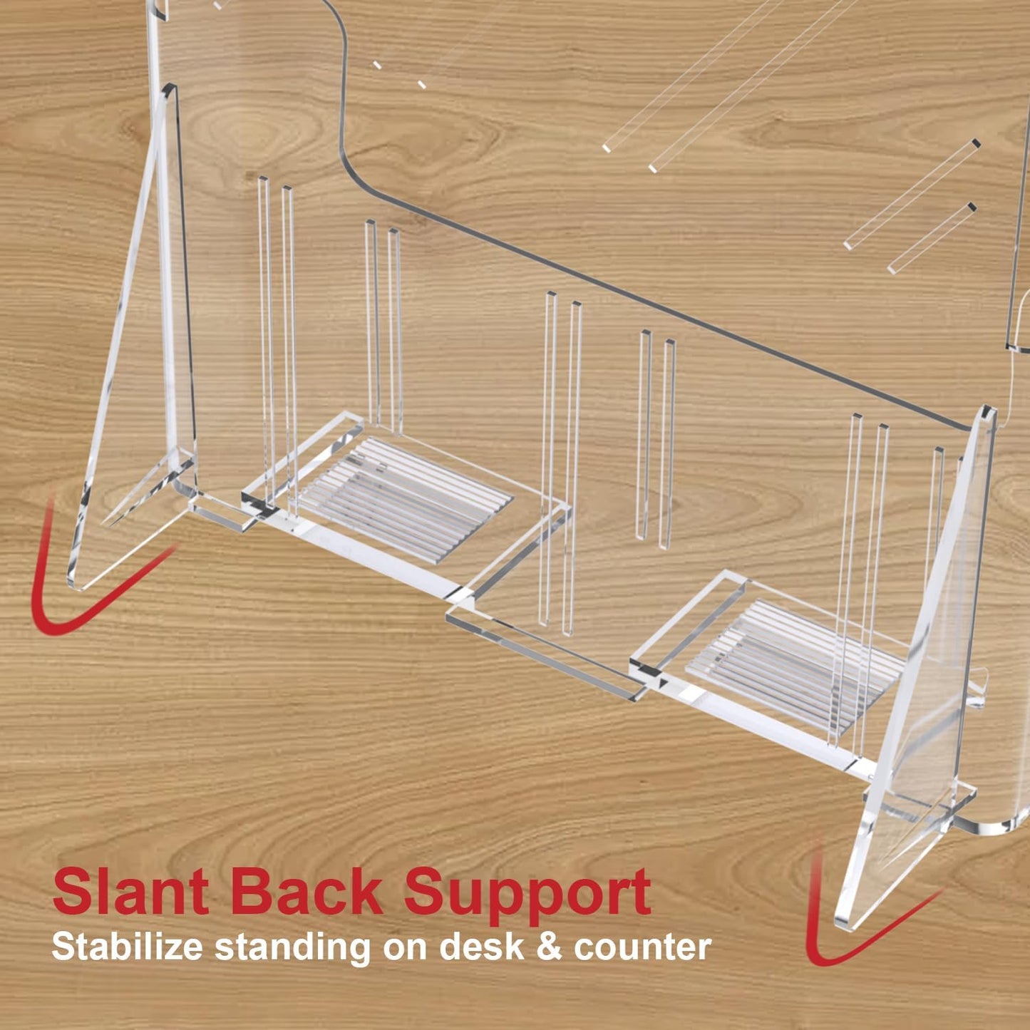 GTI Acrylic Brochure Holder 8.5 x 11 inch, 4 Packs Brochure Display Stand for 4’’ Trifold Pages, Clear Flyer Display Holder for Magazine, Pamphlet, Booklets, Menu,Journals