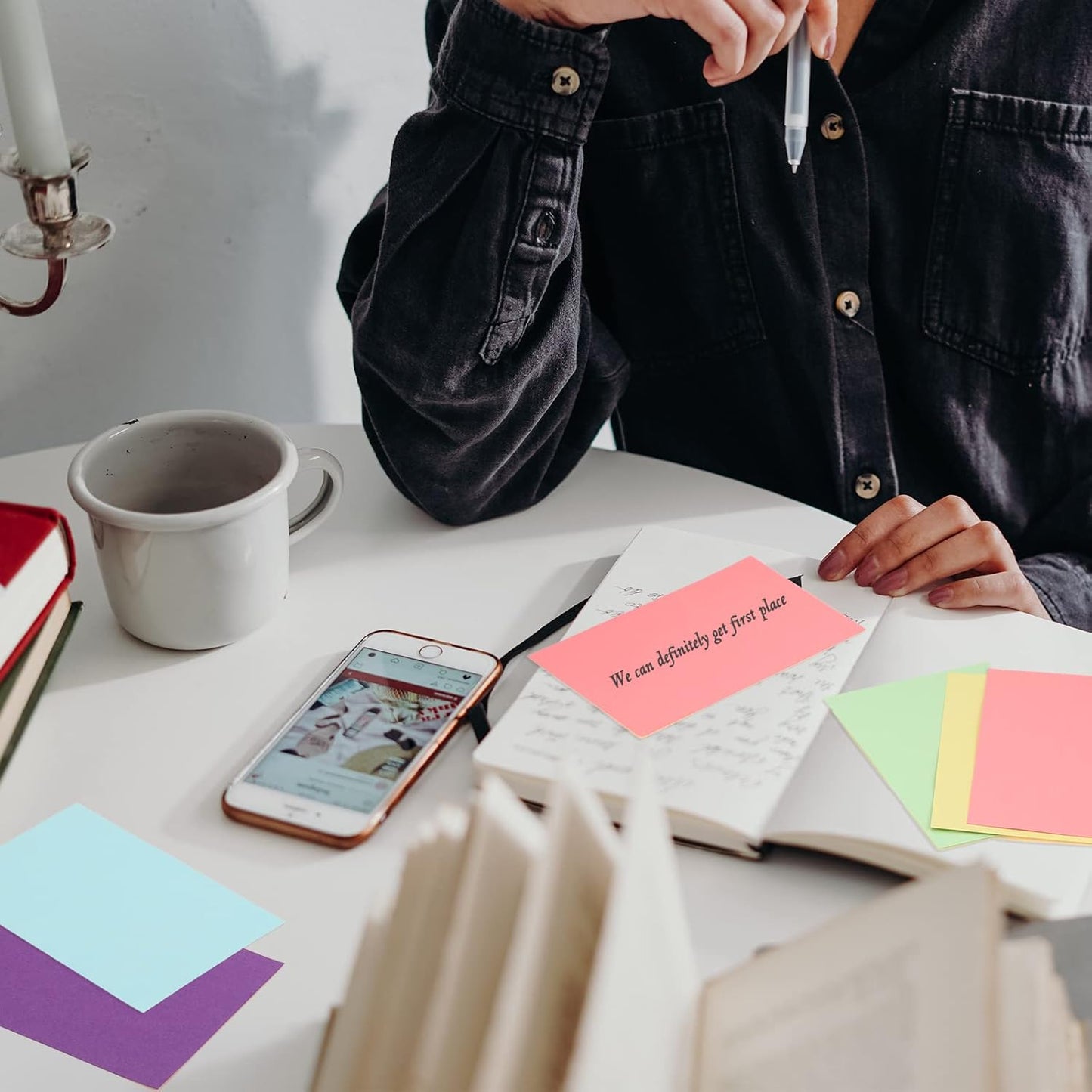 Fainne 300 Pcs Blank Index Cards 180 Gsm Thick Card Stock Assorted Color Neon Blank Flash Cards Colorful Study Notecards for Organizing(4 x 6 Inch,Fresh Colors)