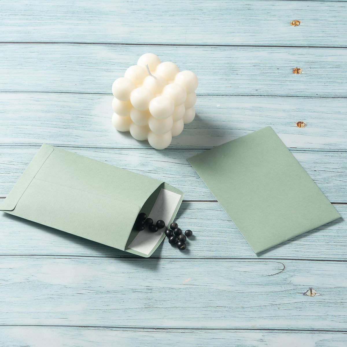 100 Pack Seed Envelopes Self-Adhesive Small Coin Envelopes Seed Storage Packets for Garden, Office or Wedding Gift (Sage-Green, 3 1/4 ×4 1/2 inches)