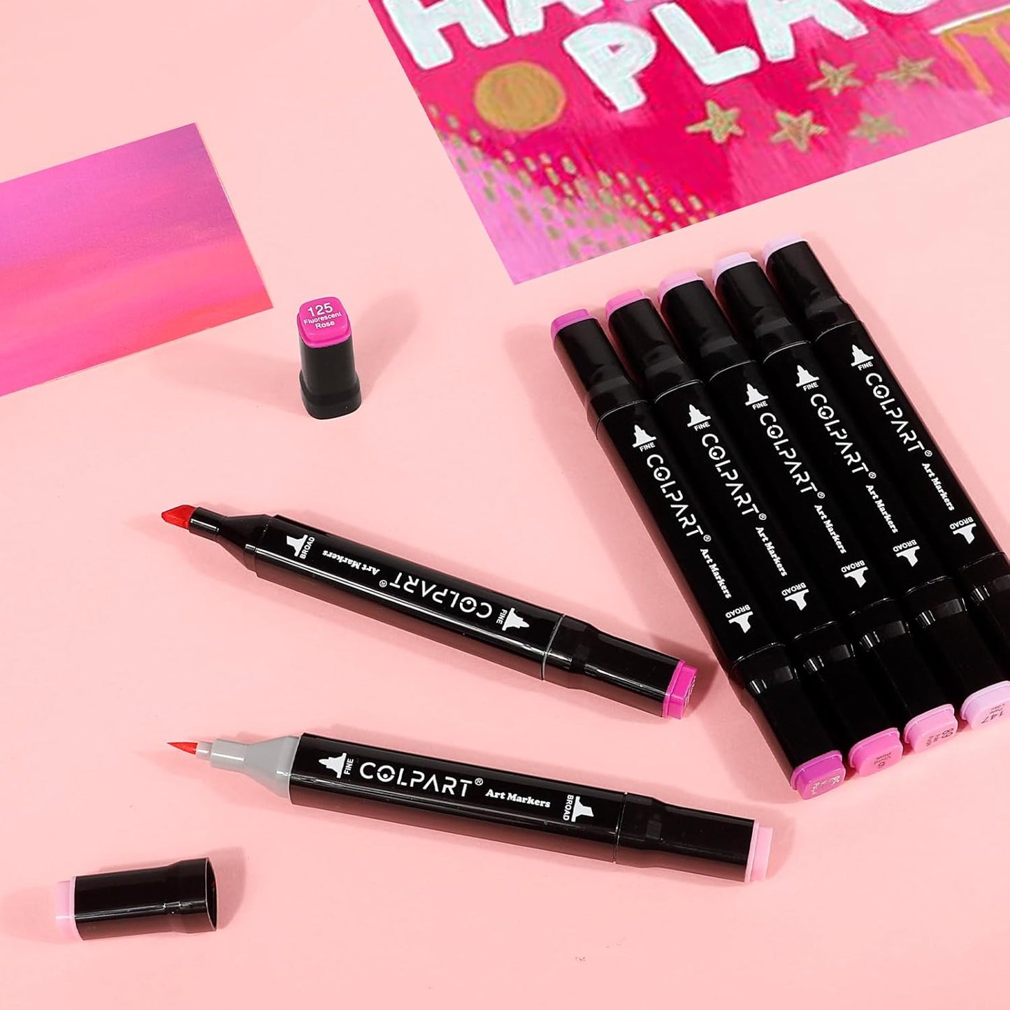 120 Colors Alcohol Markers Brush Tip Dual Tip Art Markers for Kids Marker Pens with Pen Holder and Case for Adult Coloring Painting Perfect for Painting,Sketching and Drawing Christmas Gift