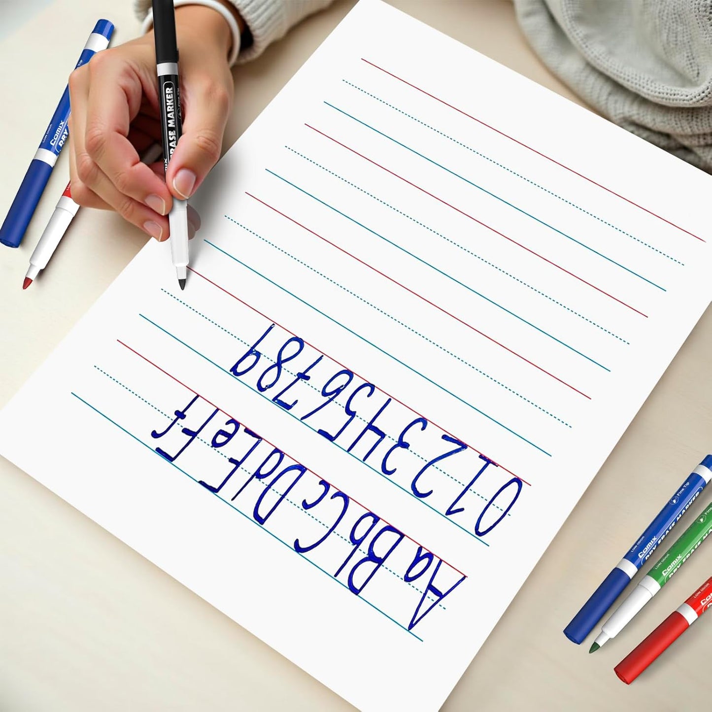 Comix Low Odor Dry Erase Markers, Fine Tip Whiteboard Markers, 36 Bulk 12 Assorted Colors Markers for Kids Teachers Office & School Supplies