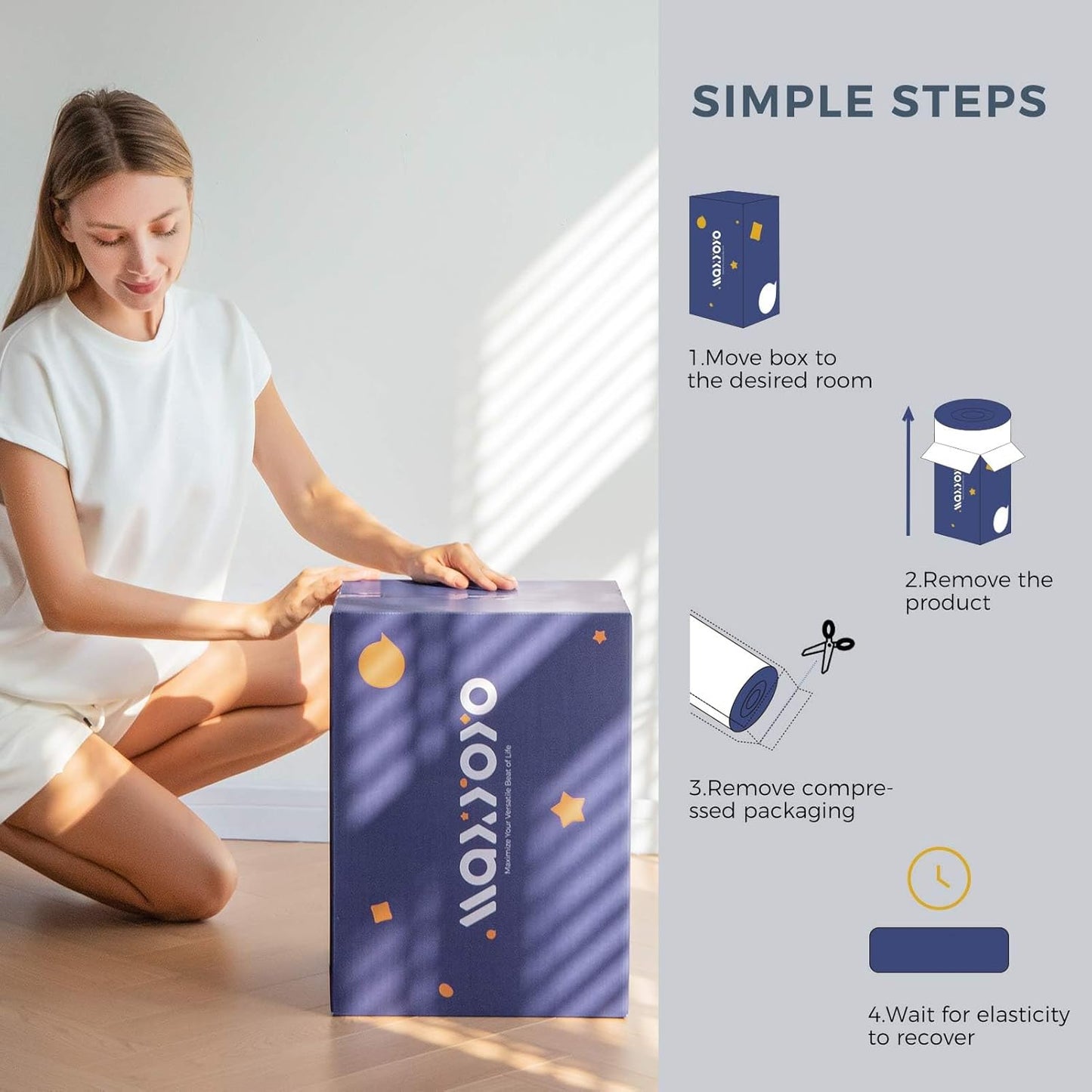 Grey Constellation Japanese Futon Mattress, Tatami Mat Portable Camping Mat Kids Sleeping Pad Foldable Roll Up Floor Lounger Couch Bed with Mattress Protector Full Size