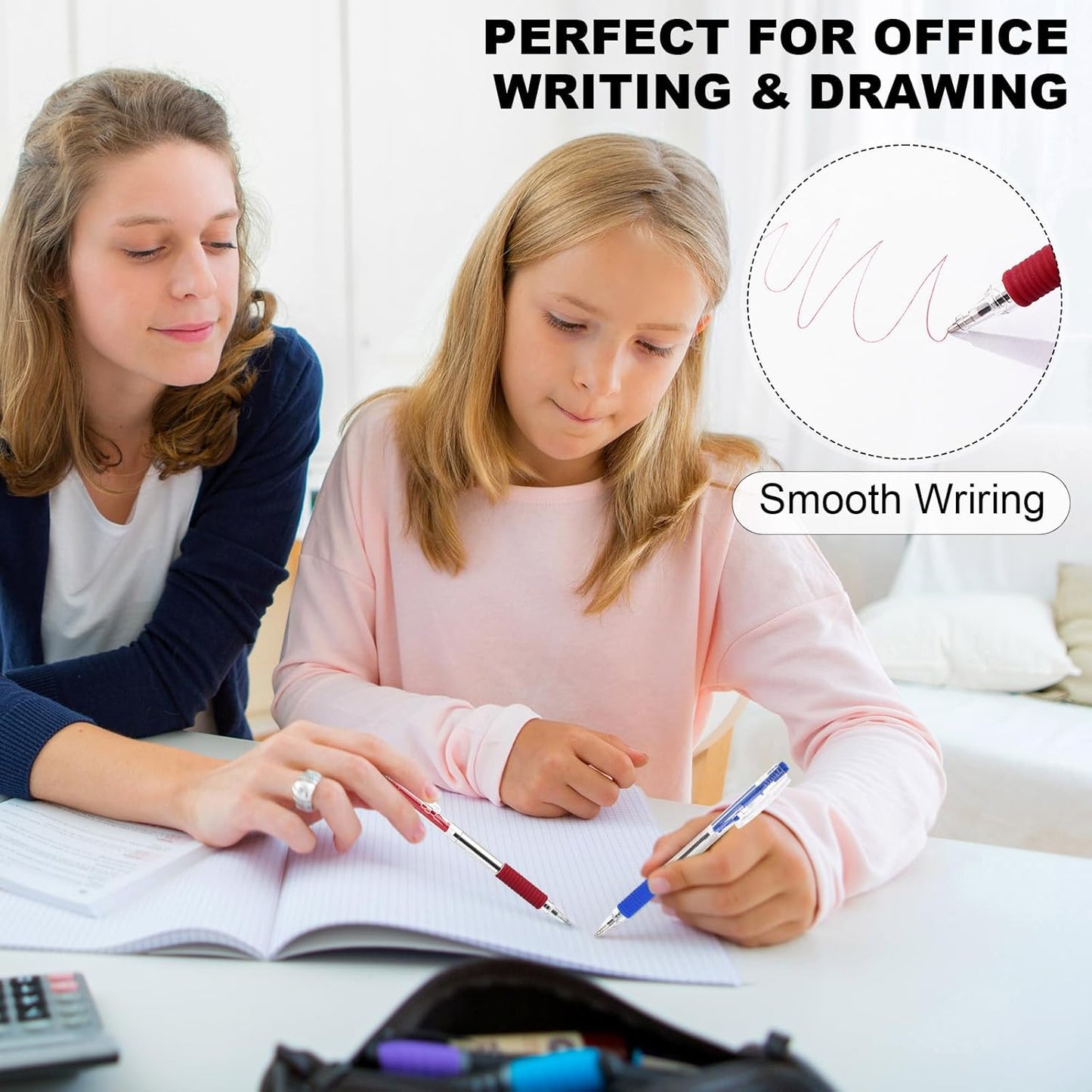 200 Pack Red Gel Ink Pens Bulk, 1.0mm Retractable Click Point Ballpoint Pens Smooth Writing with Comfortable Grip for Back to School Office Classroom Business Home Work Supplies