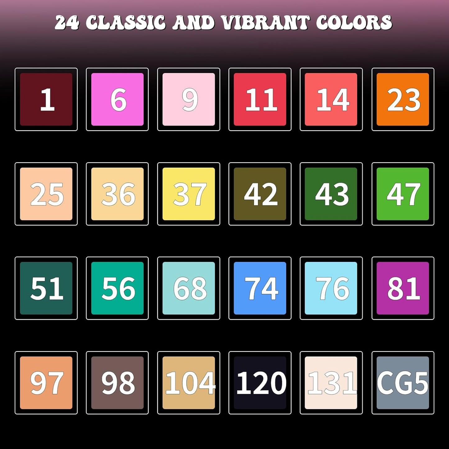 alchilalart 24 Colors Alcohol Based markers, Alcohol Markers Set, Dual Tip Alcohol Sketching Drawing Markers Animation for Adults Kids