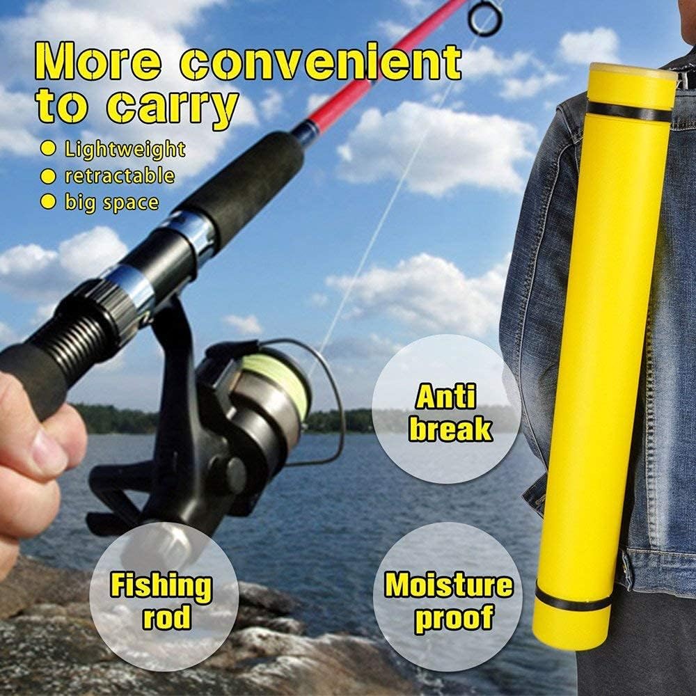 DEWEL Document Tube,Plastic Expanding Poster/Art/Document Storage Tube 24.5 to 40 inches Adjustable with Carrying Strap Waterproof and Light-Resistance Telescoping Carrying Case (Yellow-Large Size)