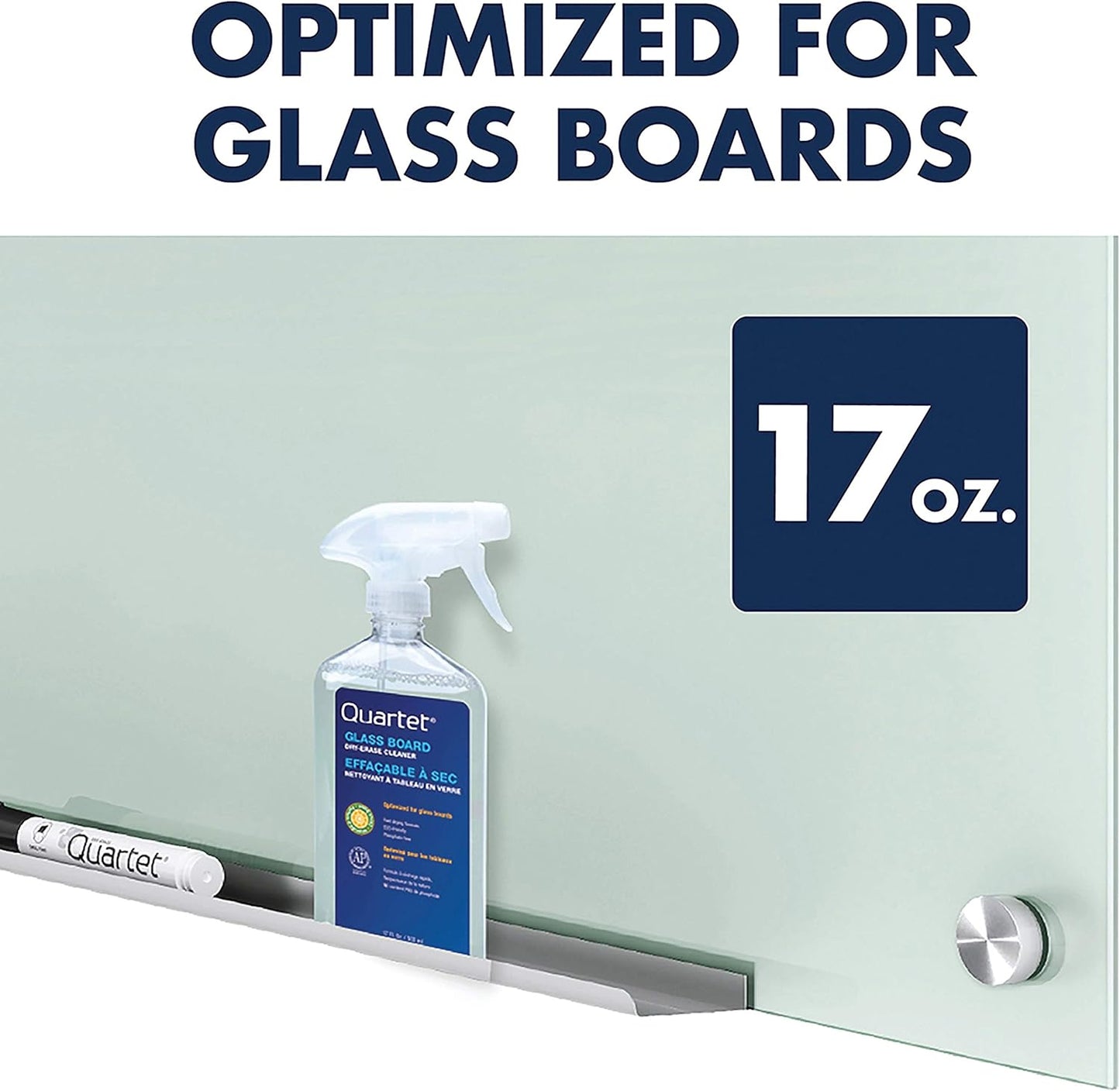 Quartet Glass Dry Erase White Board Cleaner, Whiteboard Cleaning Spray, 17 oz, Orange Scented (562)