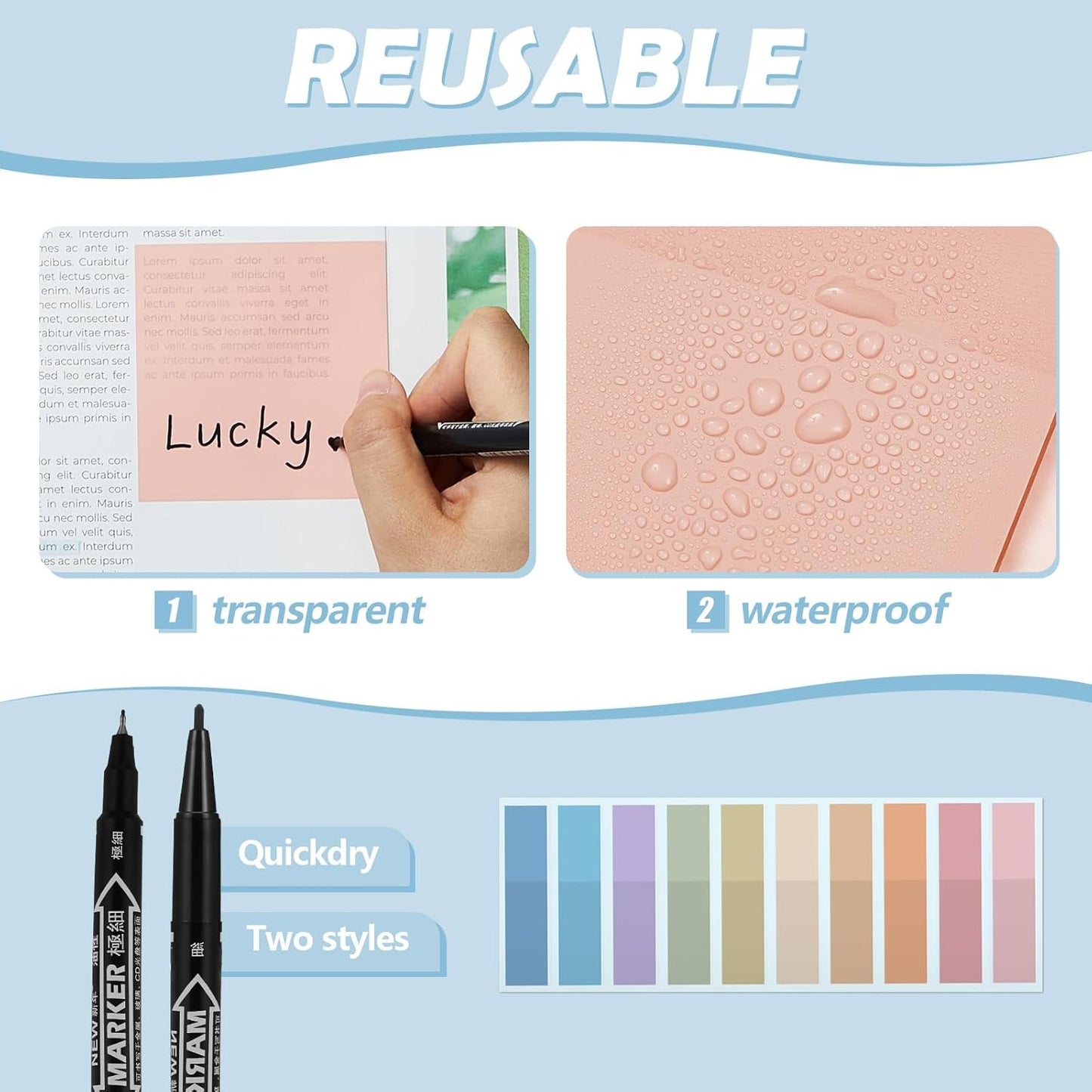 Jutom 39 Pcs Aesthetic Book Annotation Kit Highlighter with Pencil Case Bag Gel Pen Transparent Sticky Note Taking Bible Study College School Supplies(Purple,Cute Style)