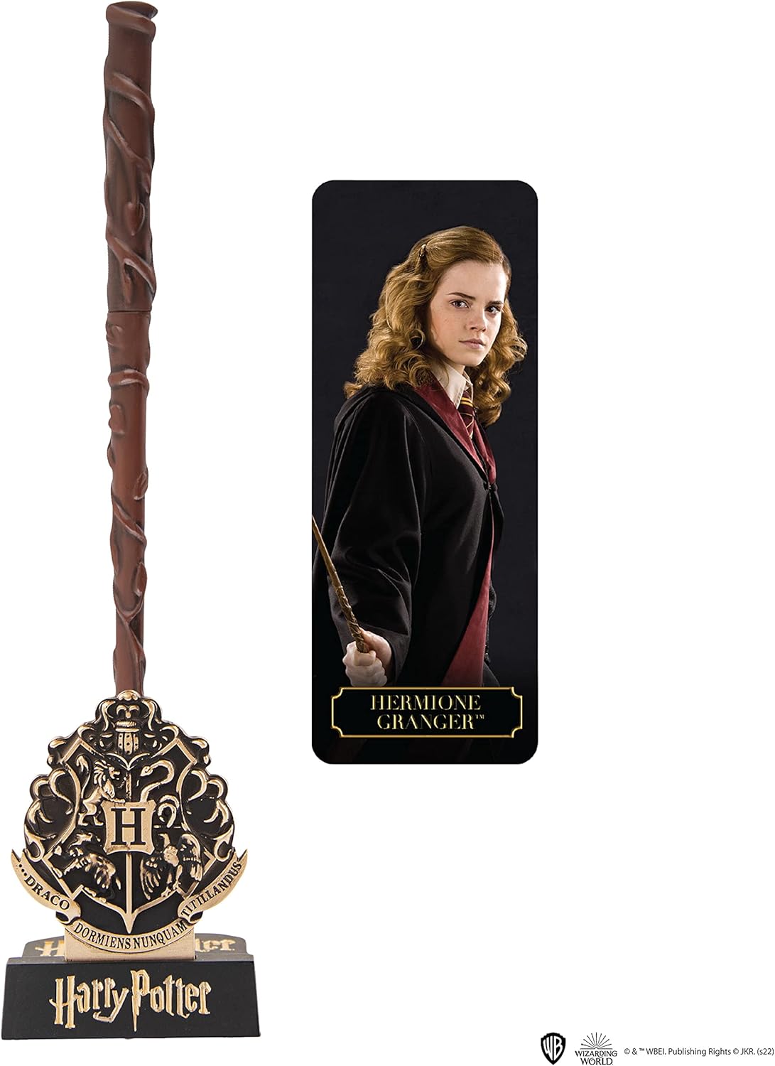 Cinereplicas Harry Potter - Hermione Granger Wand Pen with Stand & Lenticular Bookmark - Official License
