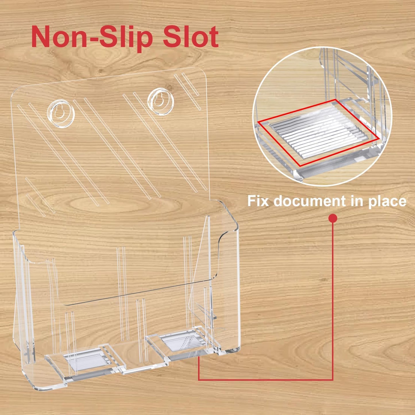 GTI Acrylic Brochure Holder 8.5 x 11 inch, 4 Packs Brochure Display Stand for 4’’ Trifold Pages, Clear Flyer Display Holder for Magazine, Pamphlet, Booklets, Menu,Journals