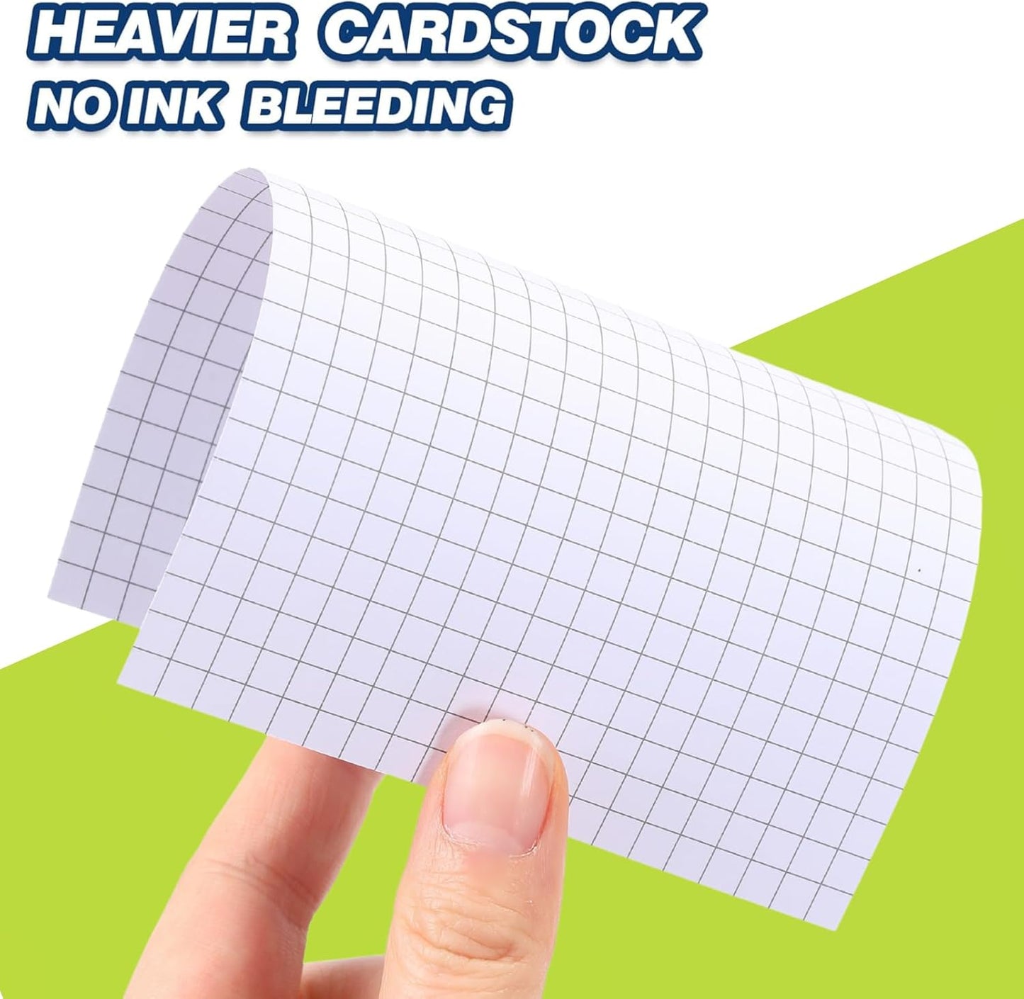 Extra Heavyweight Grid Index Cards 4x6 Inch 92lb Weight Double Sided Graph Ruled Notecards Thick Flash Cards for Note-Taking, Studying, and Organization, Ideal for School, Home and Office - 200 Count