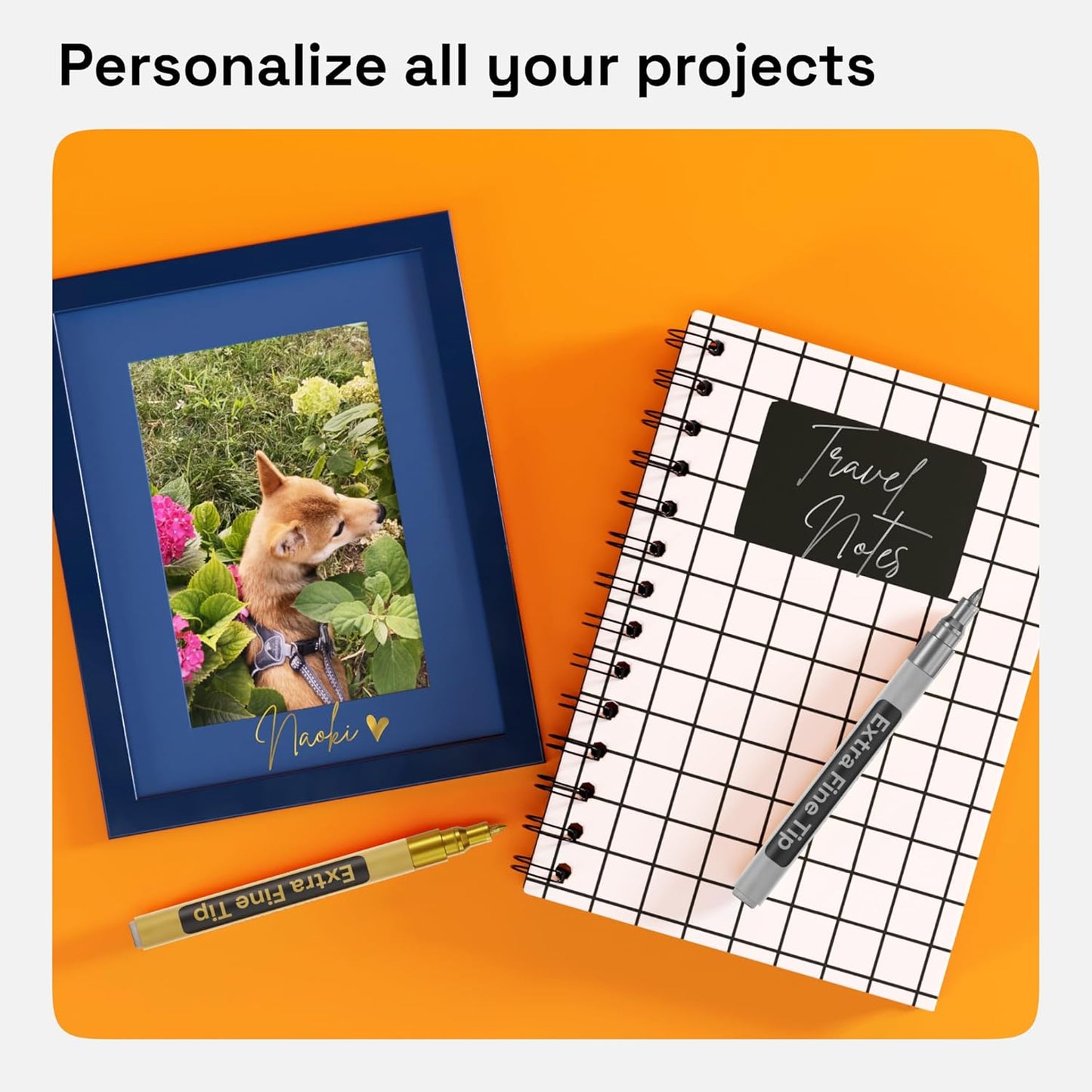 ARTISTRO 2 Gold & Silver Permanent Marker - Waterproof Markers for Tire, Fabric, Rocks, Glass, Ceramic, Wood, Paper - Oil Based Paint Pens - Extra-Fine Tip 0.7mm