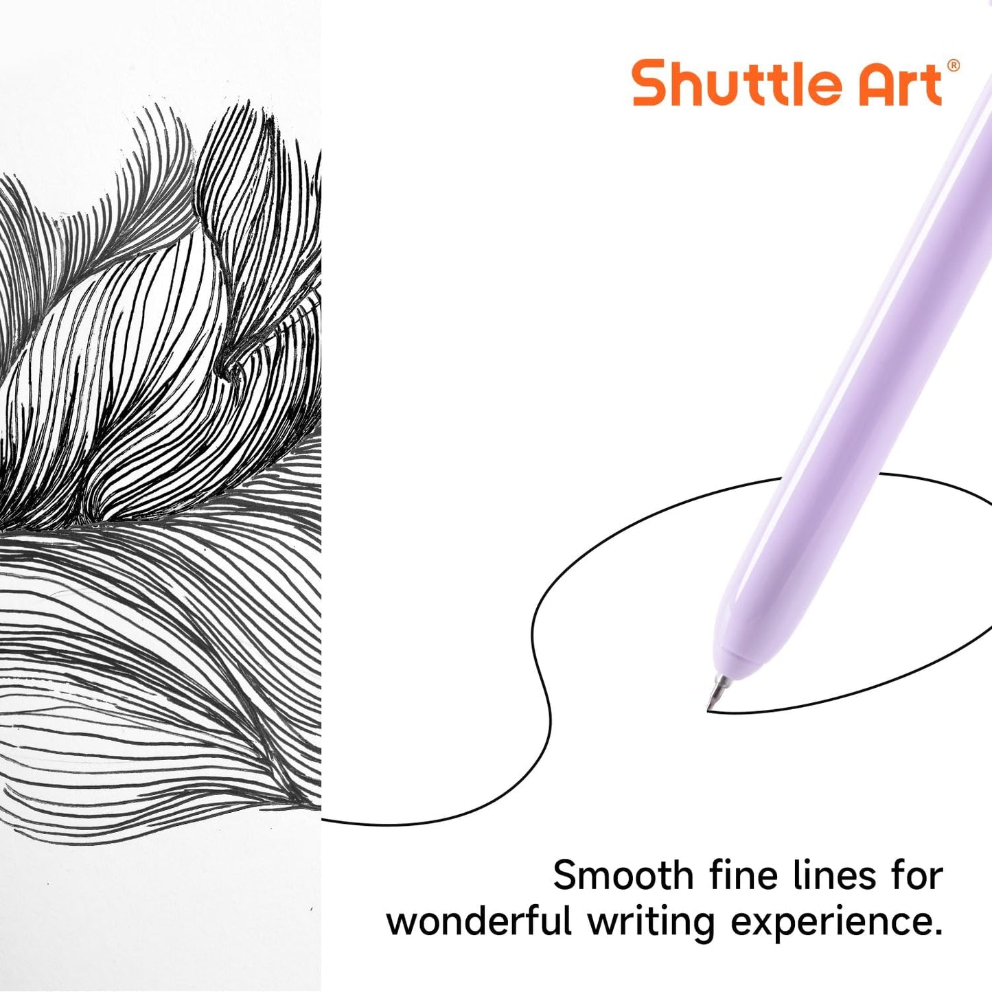 Shuttle Art Retractable Pastel Gel Ink Pens, 15 Pack Black Ink Pens, Cute Pens 0.5mm Fine Point for Writing Journaling Taking Notes School Office Home