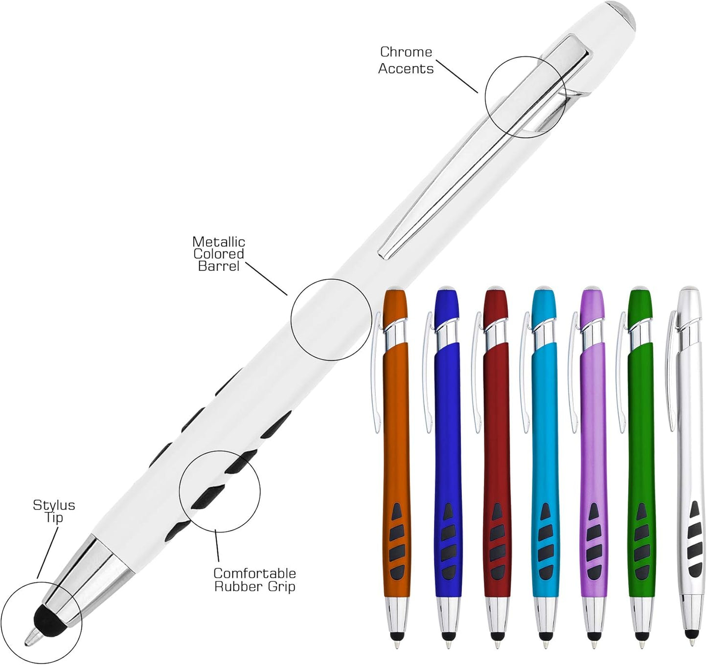 Personalized with Your Custom Logo or Text Pens-300 Pack Bulk-for Businesses, Parties, and Events, 2 in 1 Capacitive Stylus & Ballpoint Pen Compatible with Most Touchscreen Devices, Blue