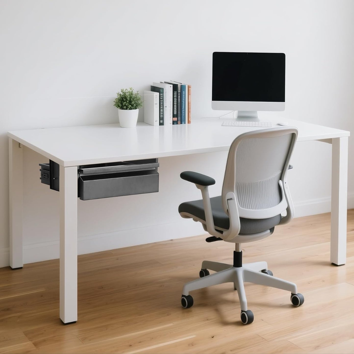 Under Desk Drawer 15.7" x 11.8" x 4.3", Under Desk Pull Out Drawer 4.3” & 7.5” Optional Bracket Height, Storage Organizer for Workbench with Drawers