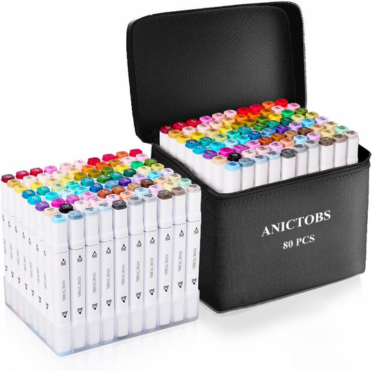 Alcohol Markers 262 Colors with Base Support, Drawing Art Markers Perfect for Students Kids and Adults Comics Sketching Illustration Artistic Creation Gift