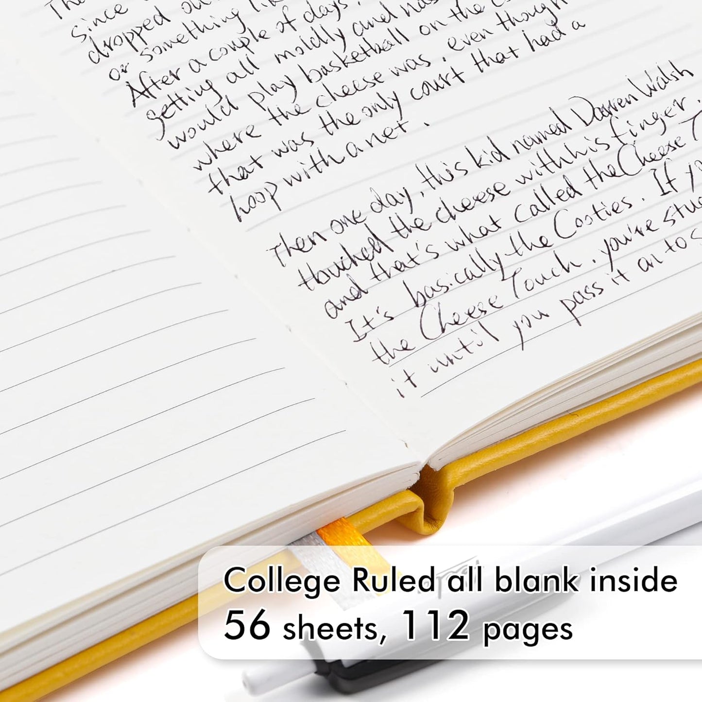 feela 6 Pack Pocket Mini Notebooks Bulk, Small Cute Memo Notepads Hardcover College Ruled Lined Journals with Pen Holder for School Business Work, with 6 Black Pens, 3.5”x 5.5”, A6, Yellow