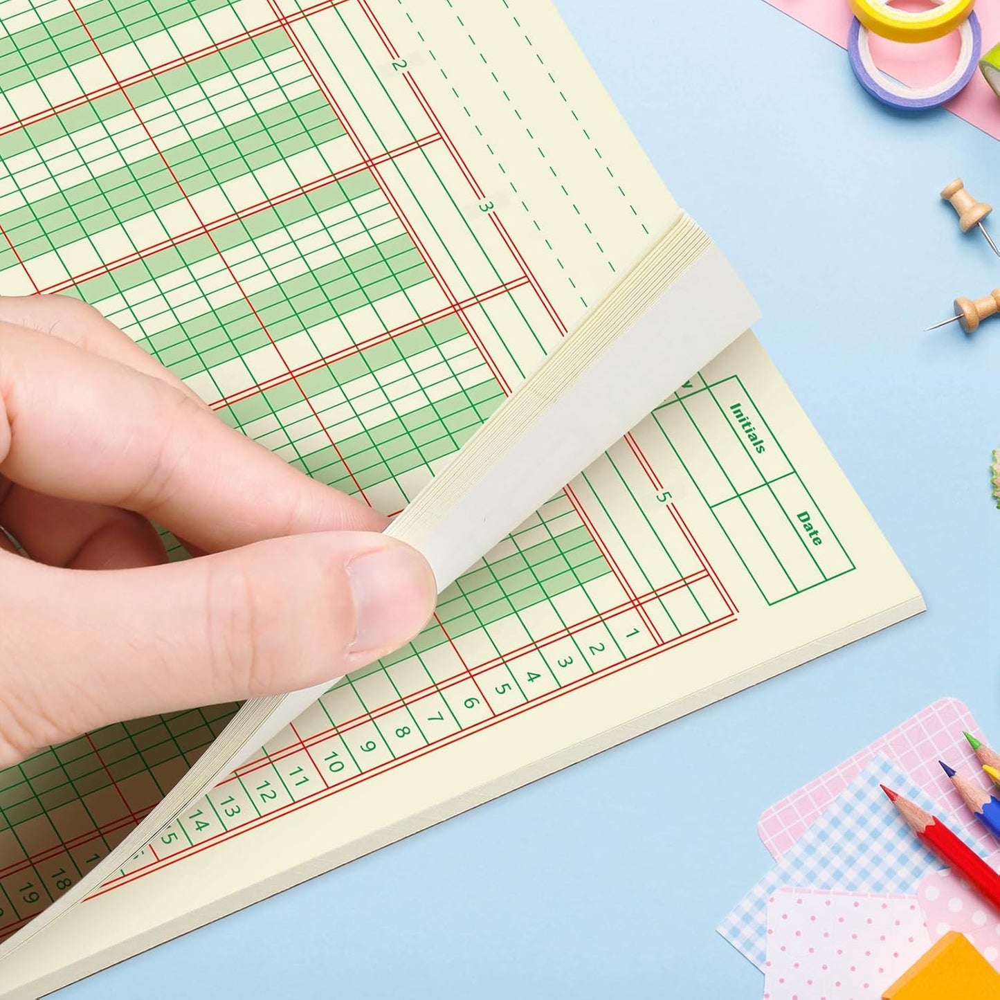 Fulmoon 2 Pack 100 Sheets Columnar Pad Accounting Ledger Paper Accounting Ledger Book Green Analysis Pad for Business, 50 Sheets/Pack, Single Page Format(5 Columnar,8.5 x 11 Inch)