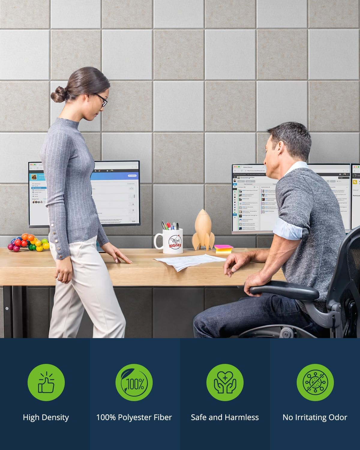 12 Pack Acoustic Panels Sound Absorbing 12"X12"X0.4" Self-adhesive Acoustic Panels High Density Sound Proof Panels for Walls, Door And Ceiling Beige