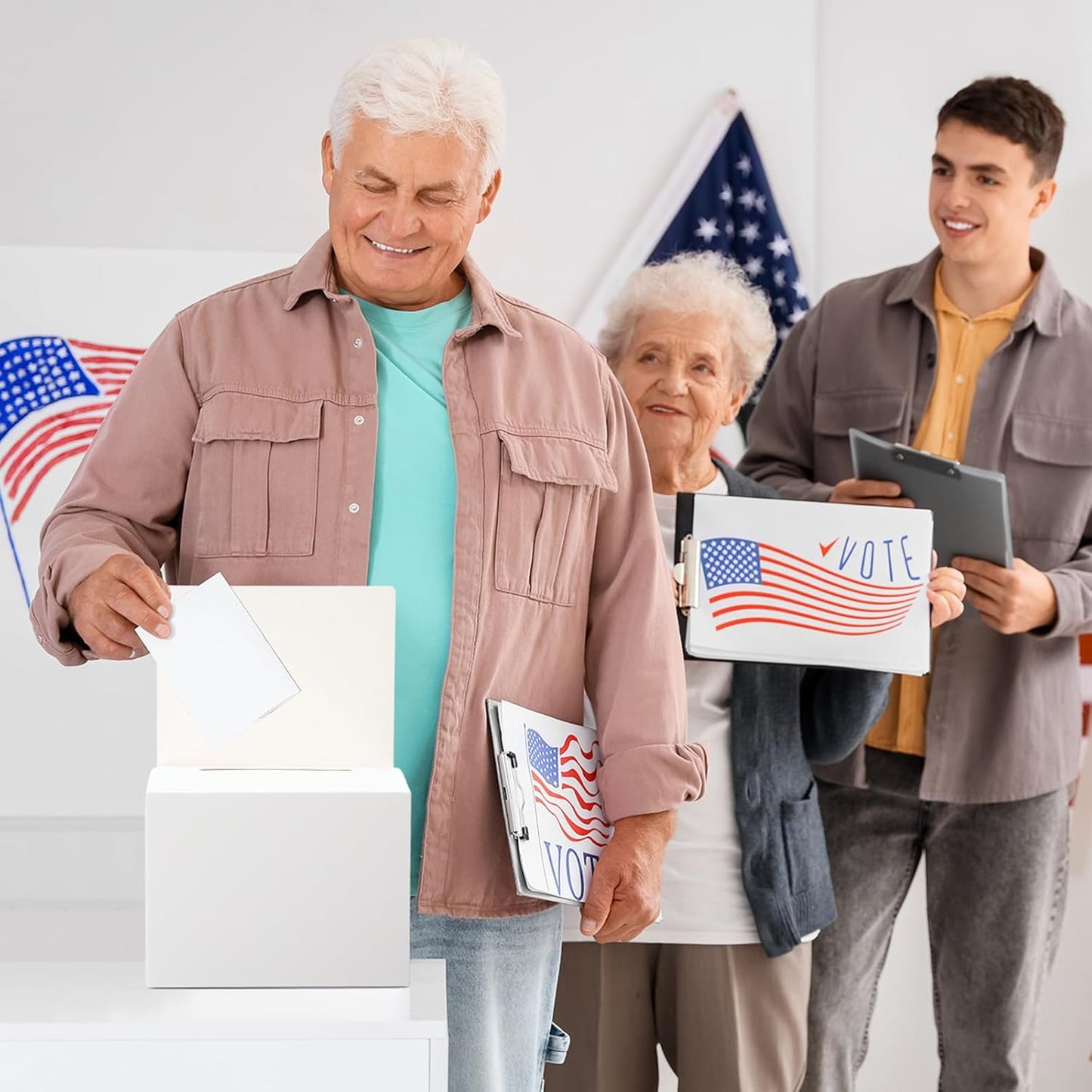 Geelin 48 Pcs Cardboard Raffle Ticket Box Ballot Suggestion Boxes with Slot for Donation Fundraising 6.3 x 4.7 x 4.7 Inches Storage Container for Voting Tip Jar Survey and Collecting Business Card