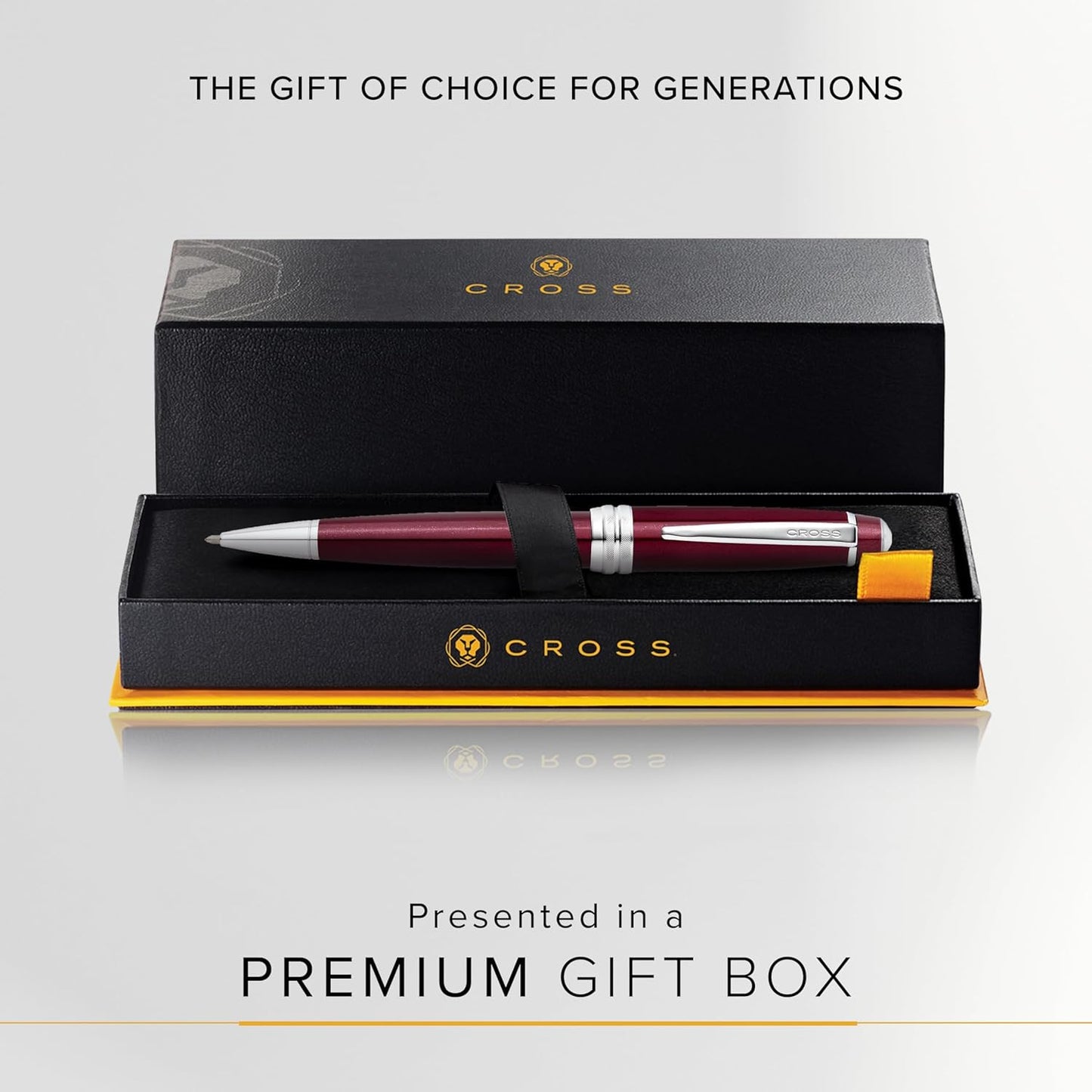 Cross Bailey Refillable Ballpoint Pen Presented in a Premium Gift Box - Medium Point, Black Ink, Red