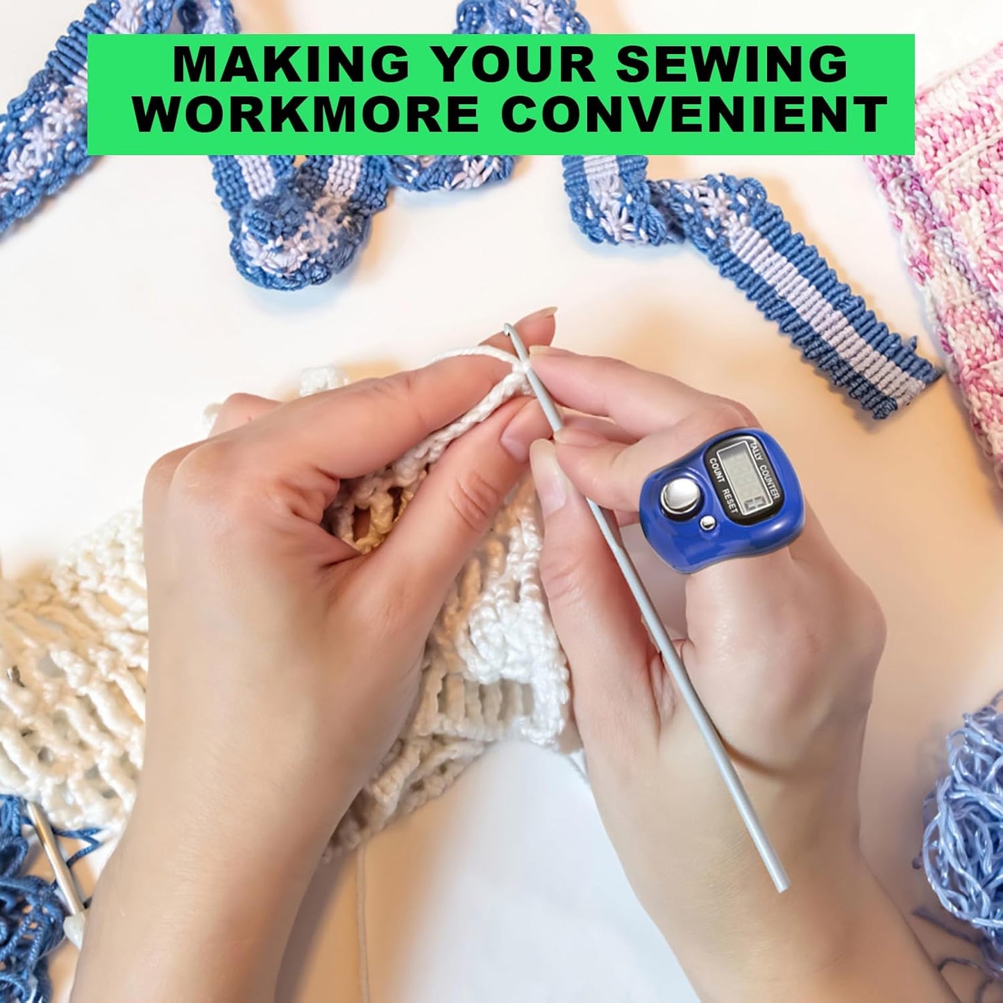 Electronic Finger Counter, 5-Digit Number Count Clicker Mini LCD Digital Display Hand Tally Counter, Resettable Counters Clickers for Knitting, Crochet, Coaching, Lap, Golf, Toddler & Fidget