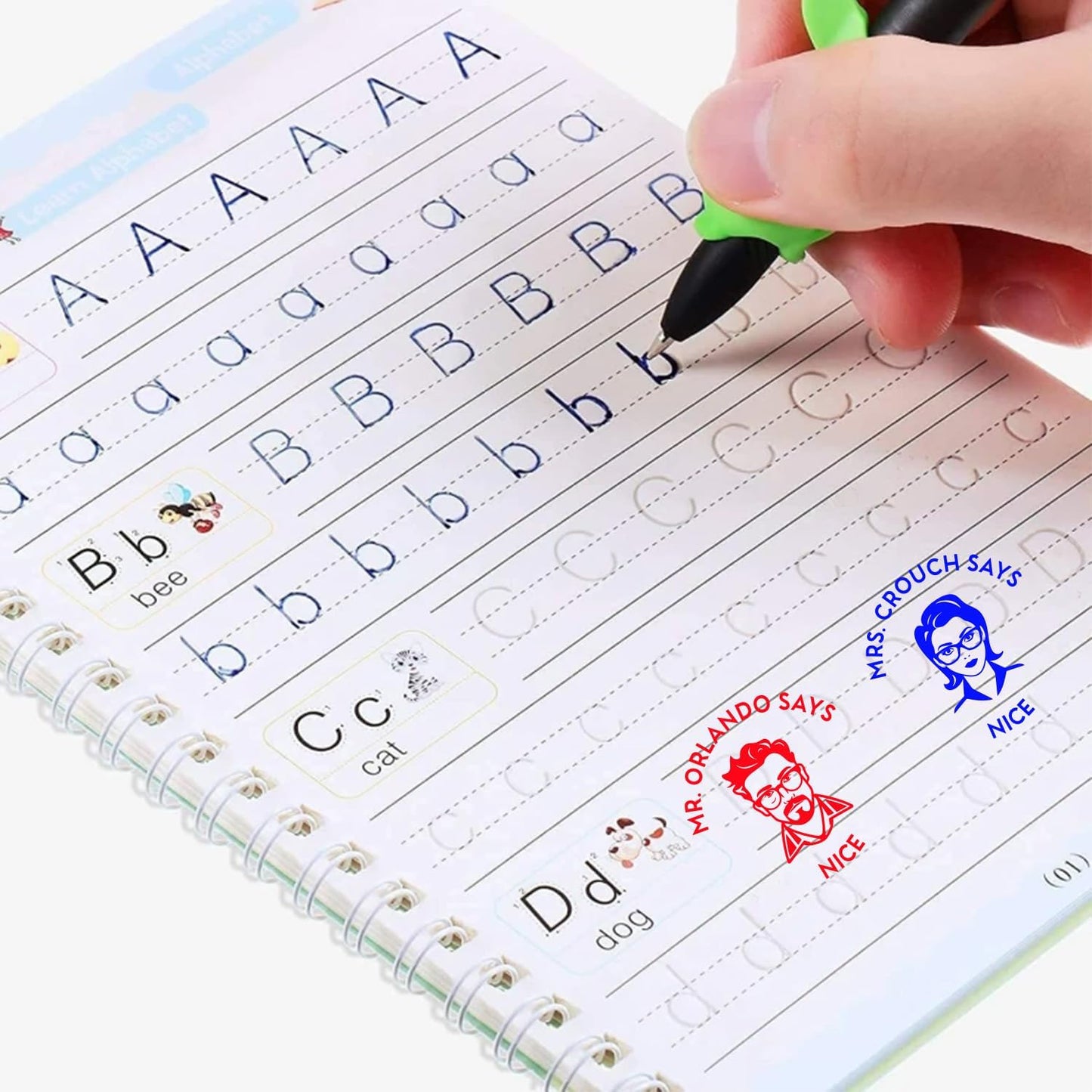 Custom Teacher Face Stamp with Personalized Text - 1-5/8" Diameter, Self-Inking, Classroom Grading, Feedback, Motivational Stamp