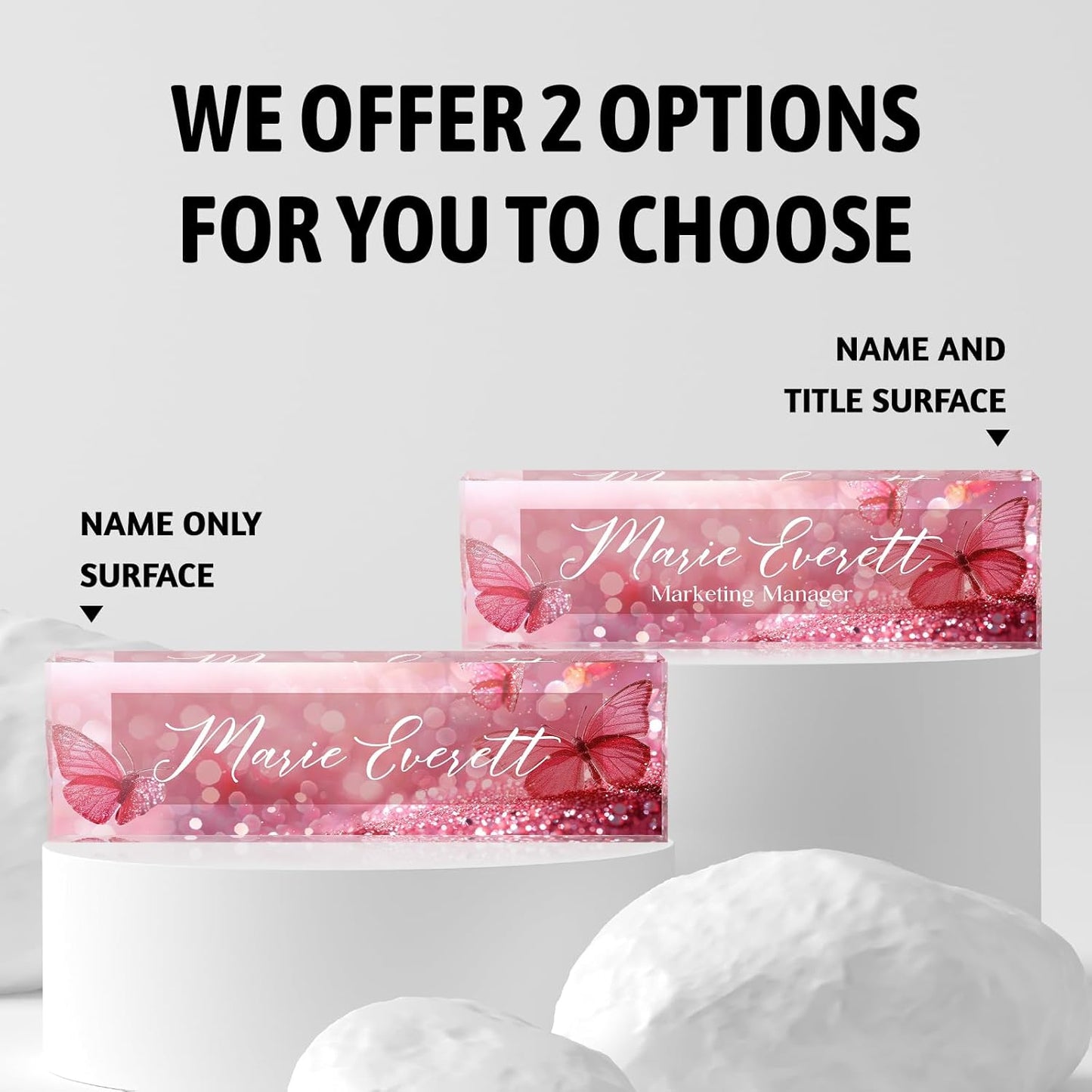 Custom Name Plate for Desk | Personalized Desk Name Plate | Personalized Boss Employee Appreciation Gifts | Acrylic Name Plate Office Desk Accessories