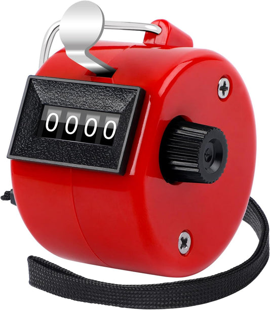 FEBSNOW Handheld Tally Counter Clicker 4 Digital Number Click Counter for School Event Golf Sports Office Stadium