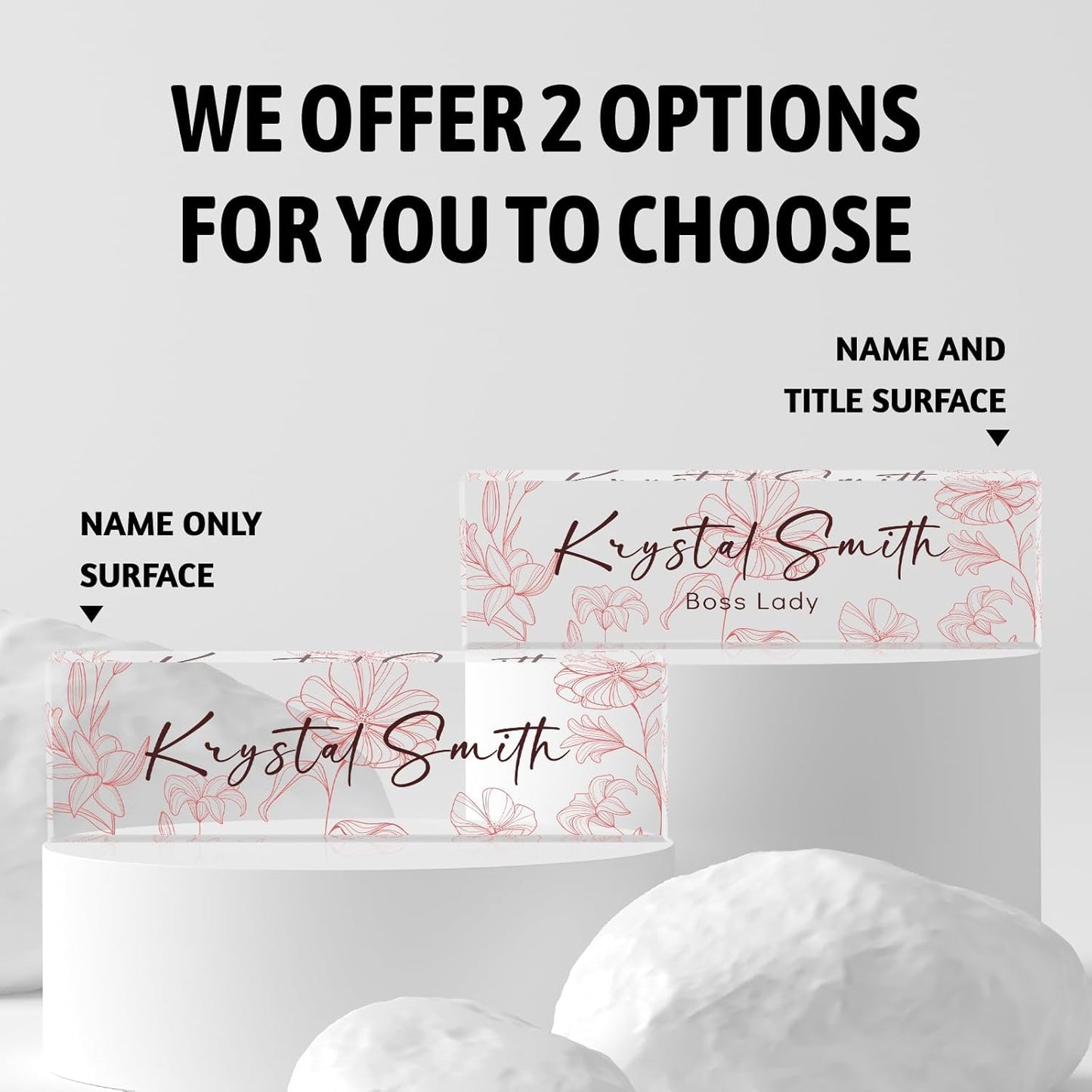 Custom Name Plate for Desk | Personalized Desk Name Plate | Personalized Boss Employee Appreciation Gifts | Acrylic Name Plate Office Desk Accessories