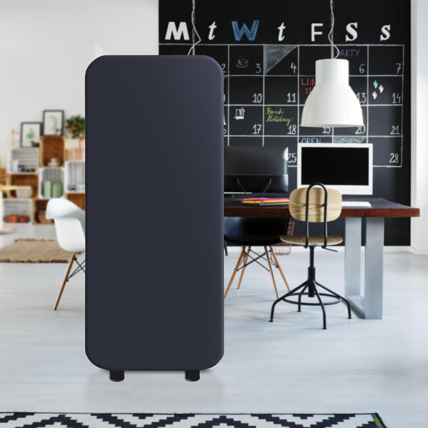 DECOLAB Standing Room Divider, Movable Space Partition Separator for Office, School, Living Space, Workspace, Scratch Resistance, 29"x65", Cobalt