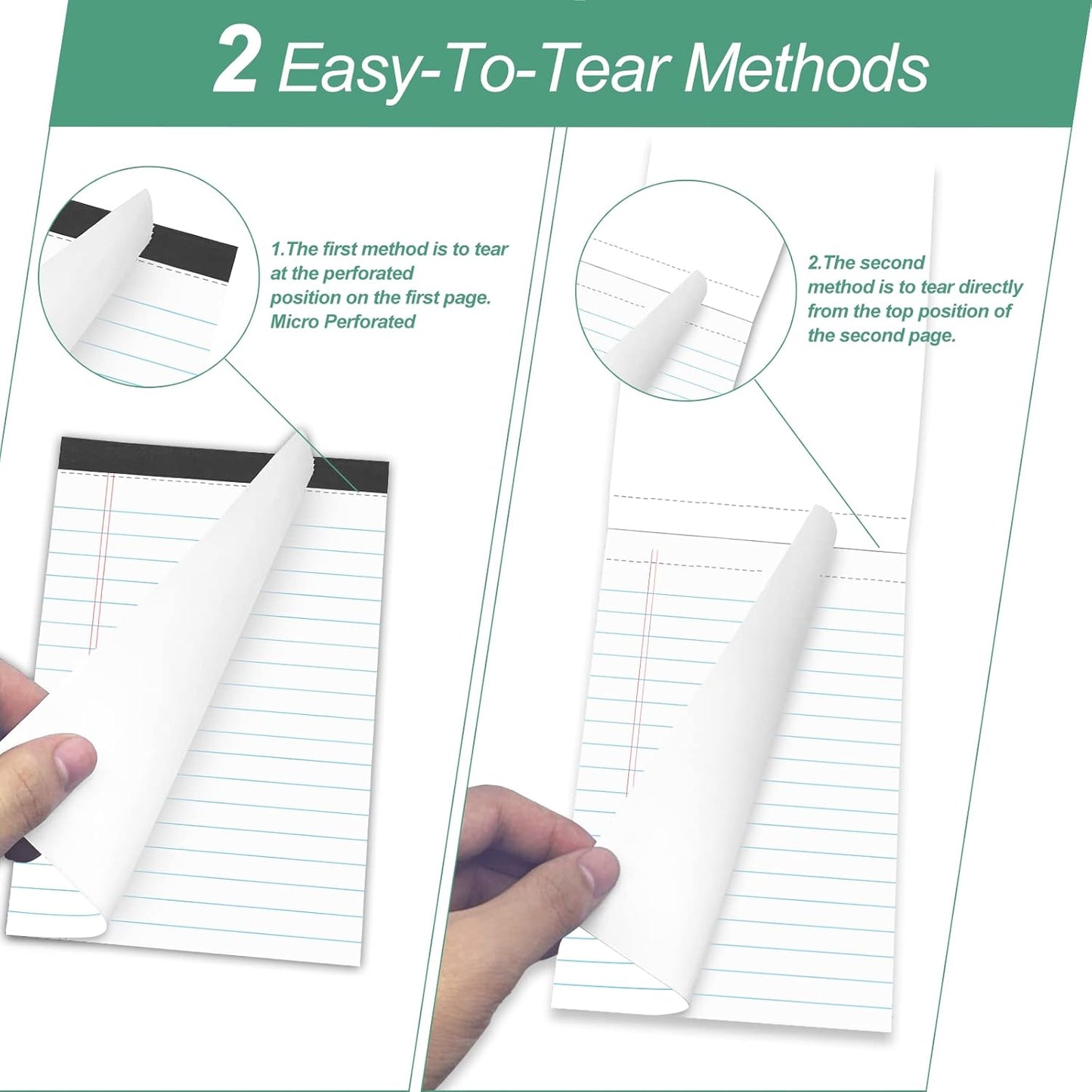 10 Pads Legal Pads 4x6 Inch Lined Ruled Perforated Writing Pad Small Notepads for Grocery List Shopping List To-Do List Narrow Rule Pad (30-Sheet/Pads) College Ruled Memo Pad Scratch Pad Lined Note