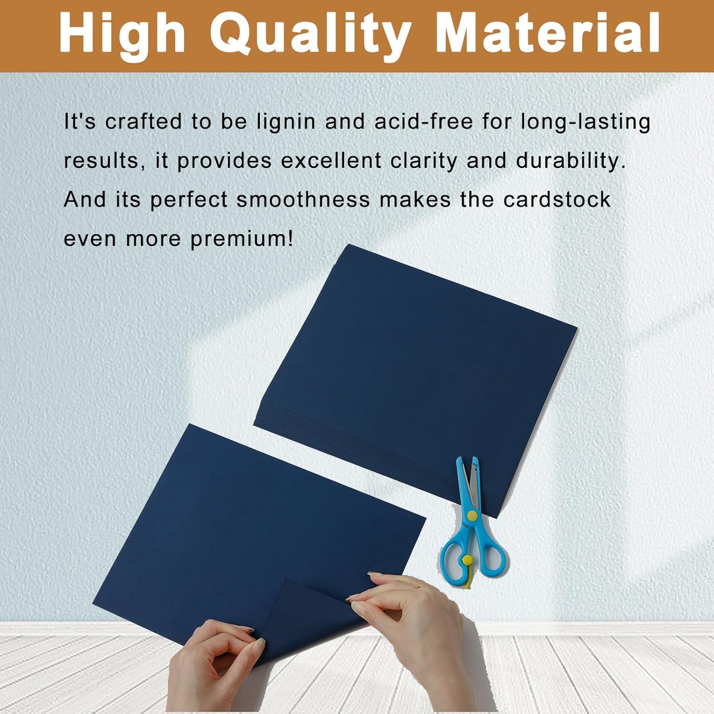 100 Sheets Navy Blue Cardstock 8.5 x 11 Scrapbooking Paper, 75lb Dark Blue Certificate Paper Card Stock for Cards Making, Greeting Cards, Wedding Invitations, Menus