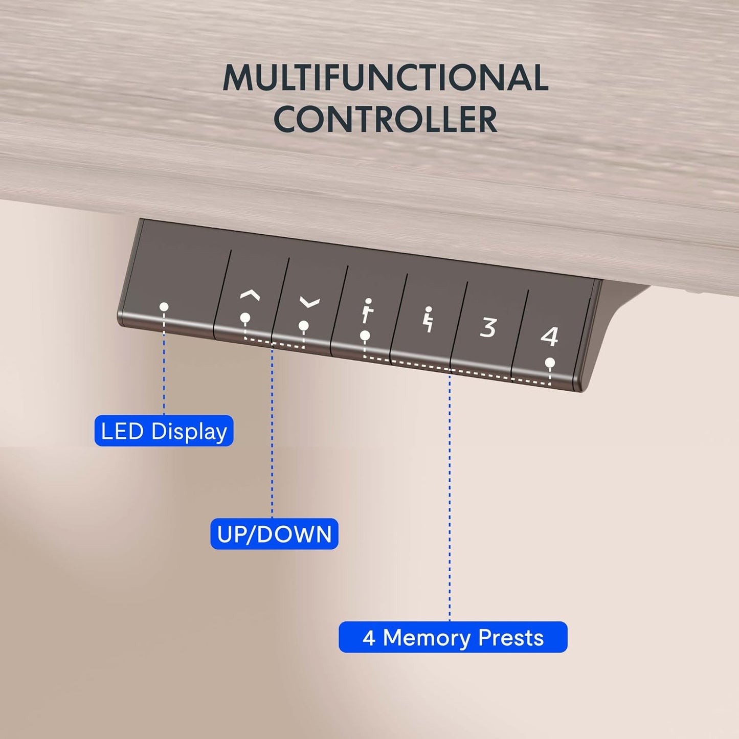 FLEXISPOT EN1 Whole Piece Standing Desk 55 x 28 Inches Stand Up Desk for Workstation and Home Office (Black Frame + Gray Wood Top, 2 Packages)