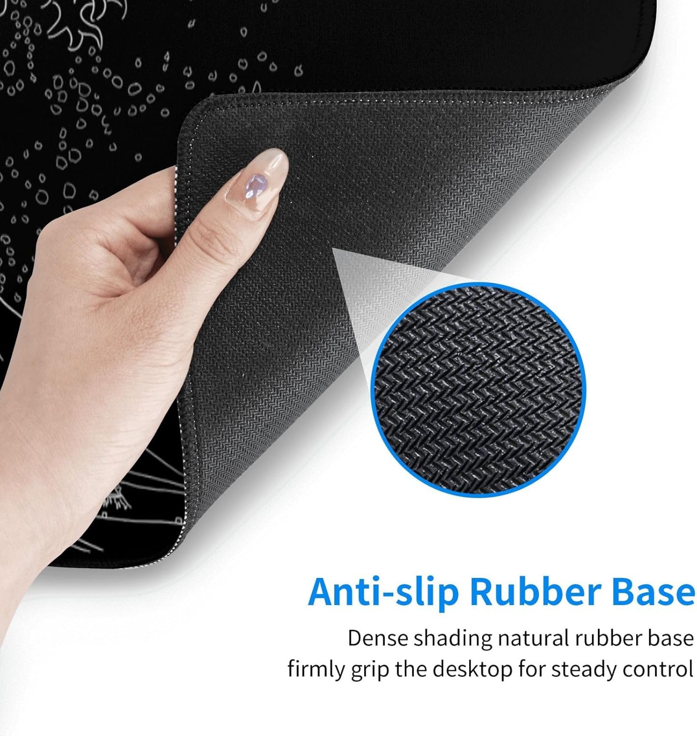 Extended Gaming Mouse Pad, Large Gaming Mouse Waterproof with Stitched Edges, Non-Slip Desktop Pad for Home and Office, Level Up Your 31.5x11.8 Inch… (Black Wave)