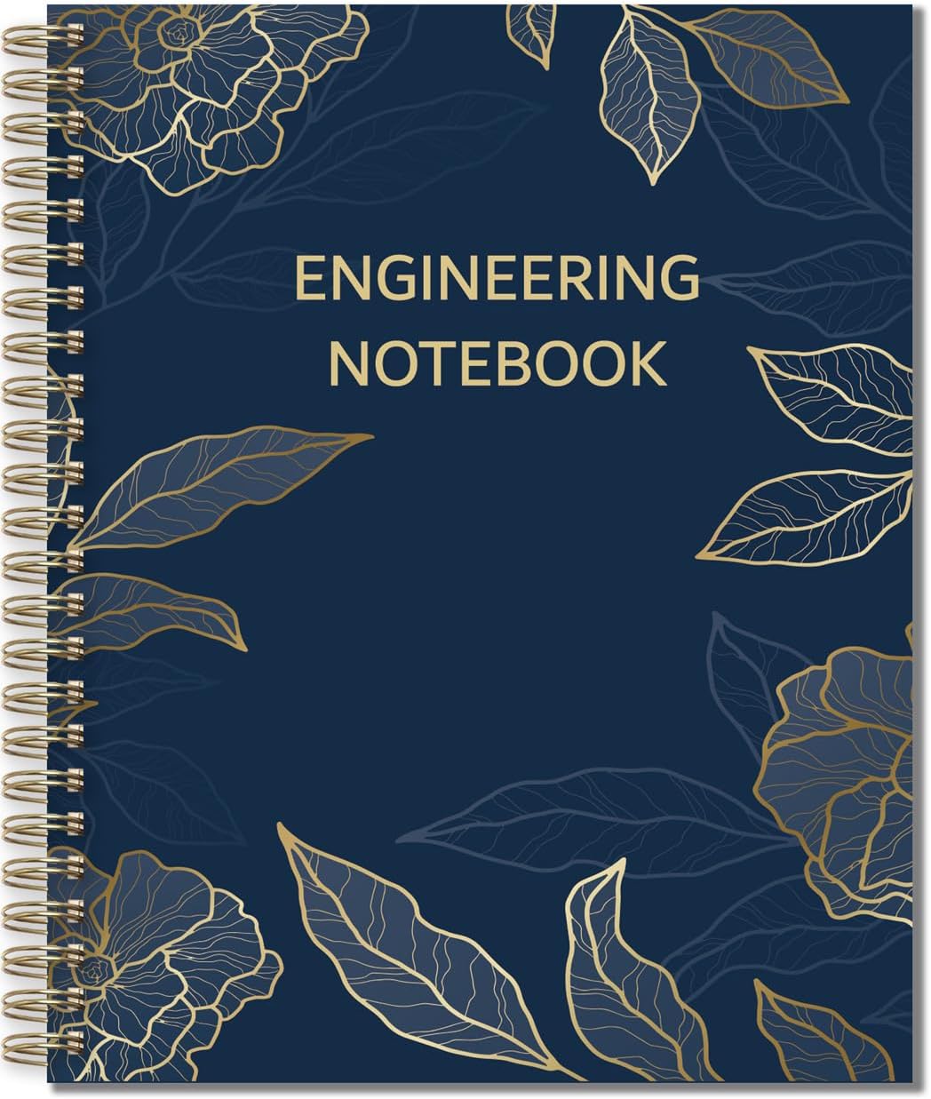 Engineering Notebook/Engineer Graph Paper Notebook - (.25" Grid Format), Lab Notebook Quad Ruled Book with Grid Pages: Table of Contents for Chemistry, Physics, 8" x 10", Spiral Bound, Blue Flower