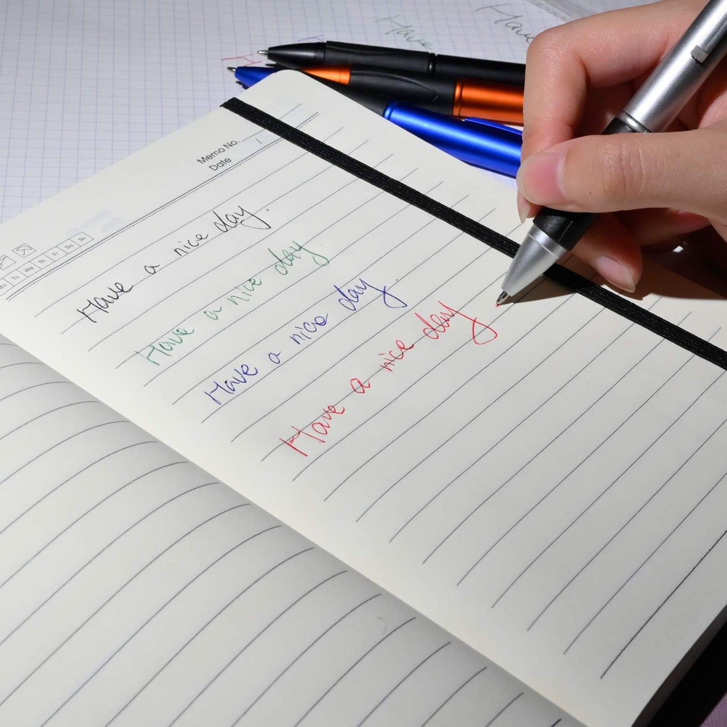 MiSiBao Stylus Pen for Touch Screen 4 Color in One Multi-Colored Ballpoint Pens Black Medium Point for iPad (1.0mm), 8-Pack