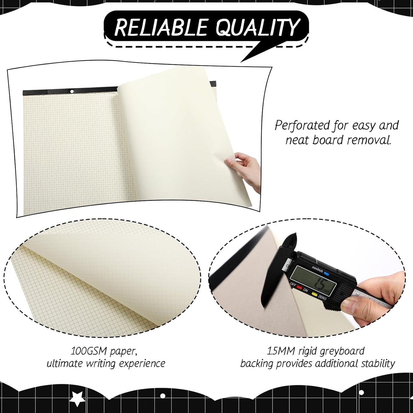 Fainne Large Engineering Graph Paper Pad 22''x17'' Landscape 4" x 4"Grid Pad Giant Drafting Sketching Graph Paper for Engineer Architect Designer Mathematician Draftsman(Beige and Black)