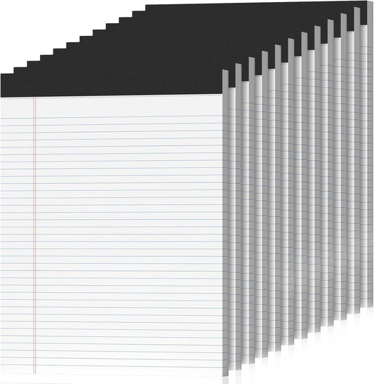 12 Pack Legal Pads 8.5 x 11 College Ruled 600 Sheets Note Pads 8.5 x 11 Inch Notepads Perforated Writing Pads 8.5 x 11 Pads of Paper Lined White Paper, 50 Sheets per Notepad for Home, Office, School