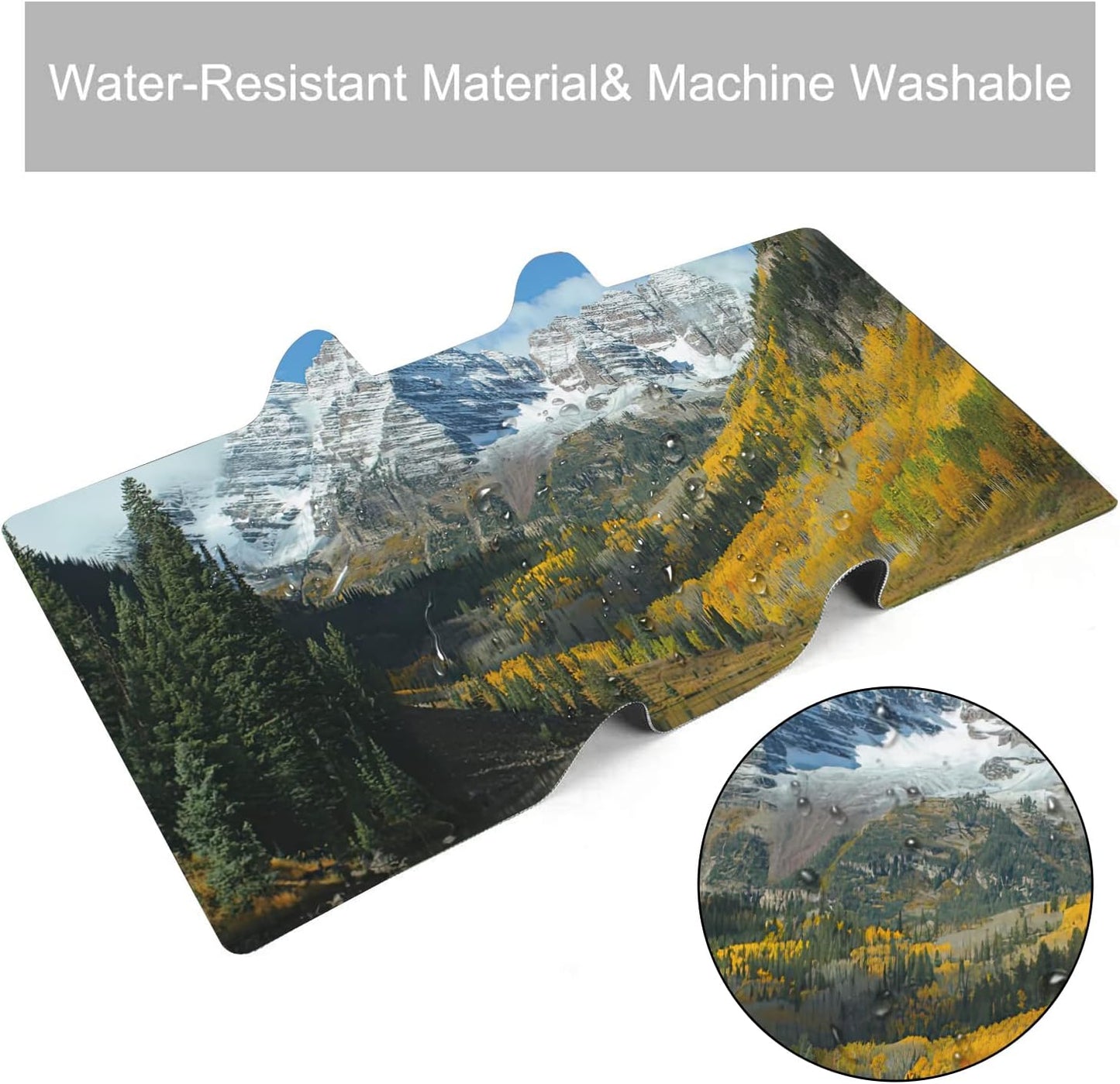 Maroon Bells Peaks and Golden Aspens Extended Gaming Mouse Pad Large Desk Mat with Non-Slip Rubber Base and Stitched Edges,Keyboard Mouse Mat Desk Pad for Work,Game,Office,Home 35.4 * 15.7 Inch