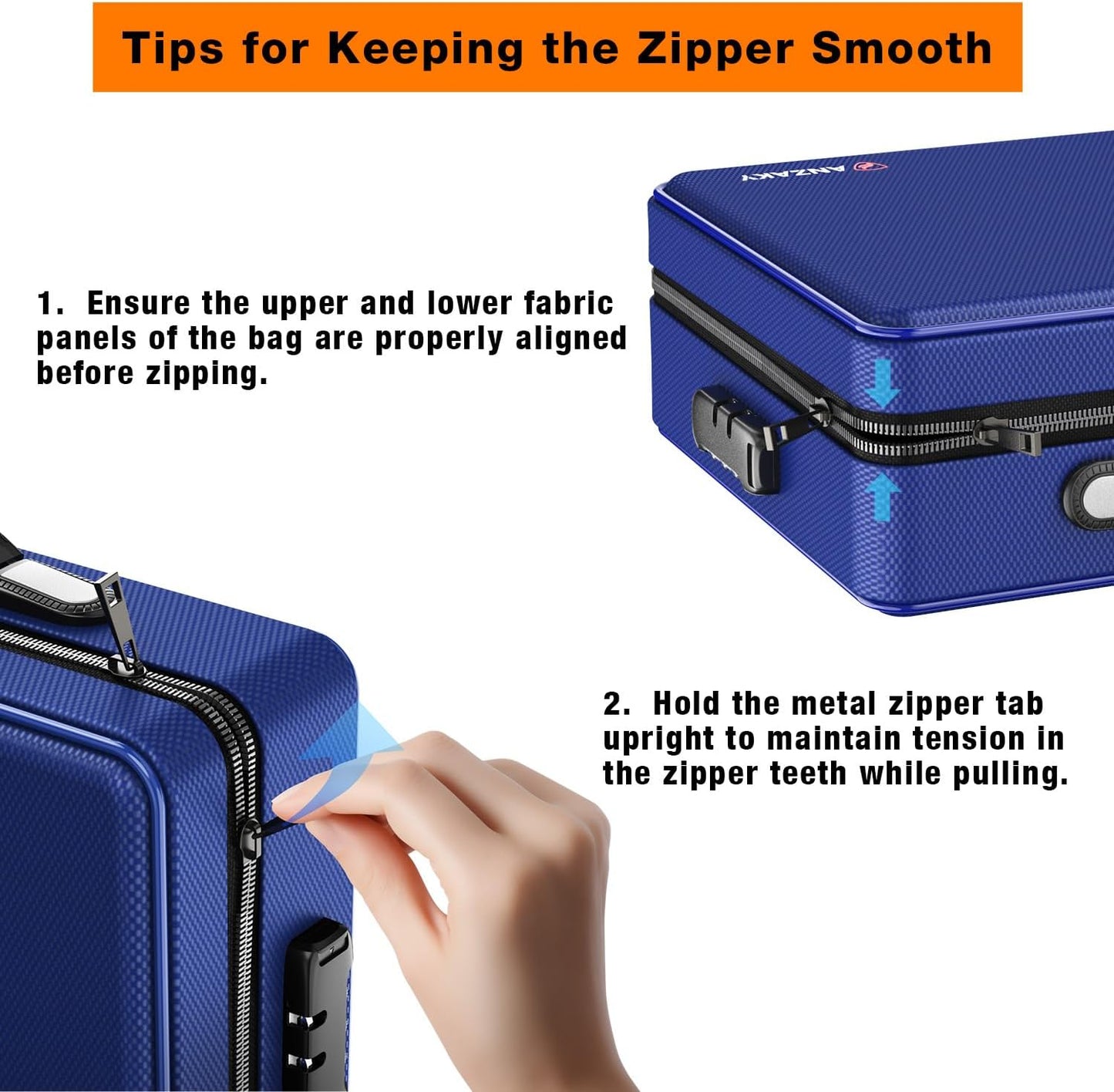 Fireproof Document Box with Fireproof Zipper, Hard Inner Shell Fireproof Document Bag with Lock, Fireproof Water Resistant Important Document Organizer 16 inch Laptop File Briefcase (Blue)