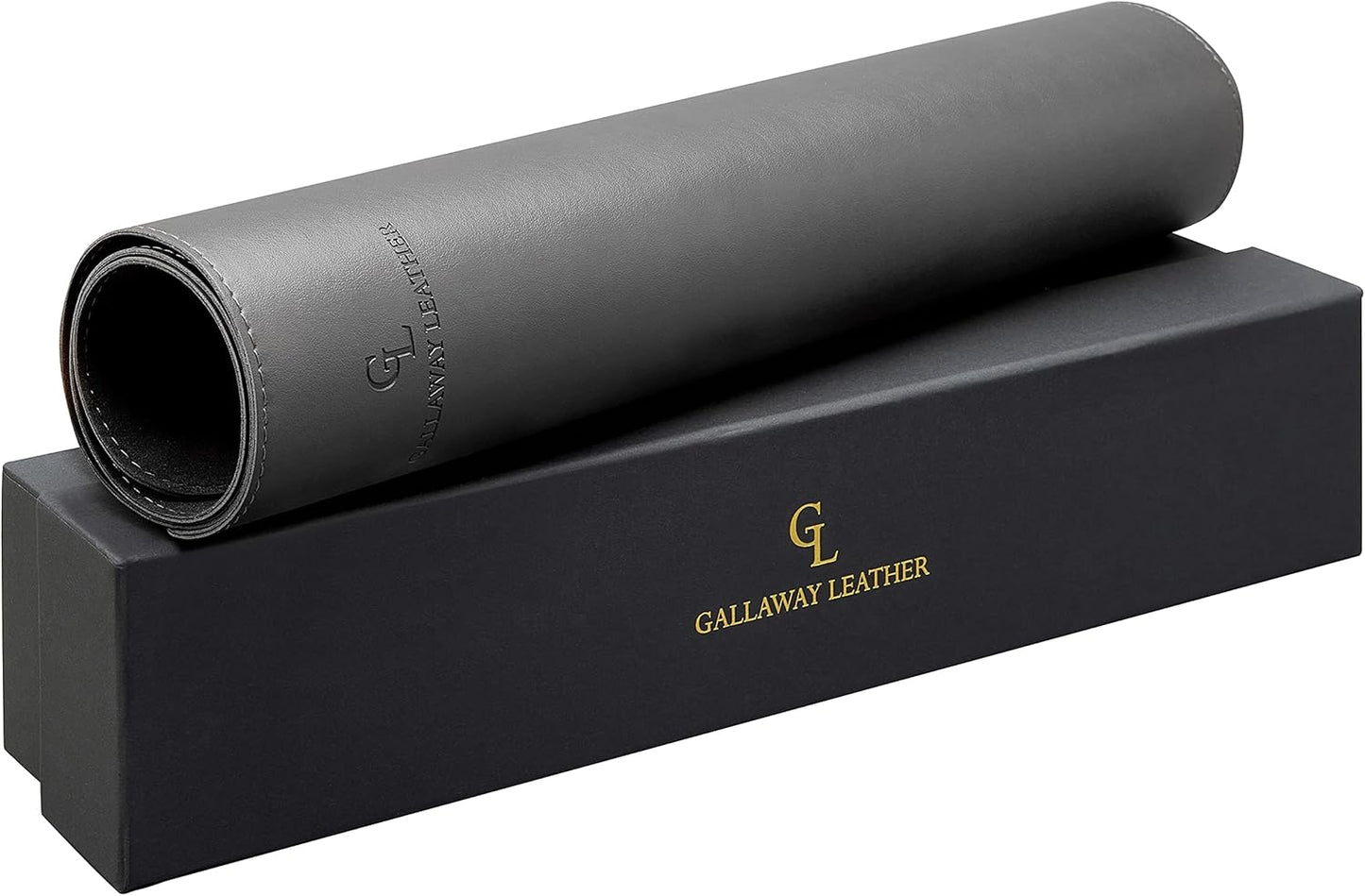 Gallaway Leather Desk Pad – 25 x 17 inch - Desk Mat Home Office Desk Accessories Desktop Protector XXL Mouse Pad Writing Desk Blotter - Grey - Medium