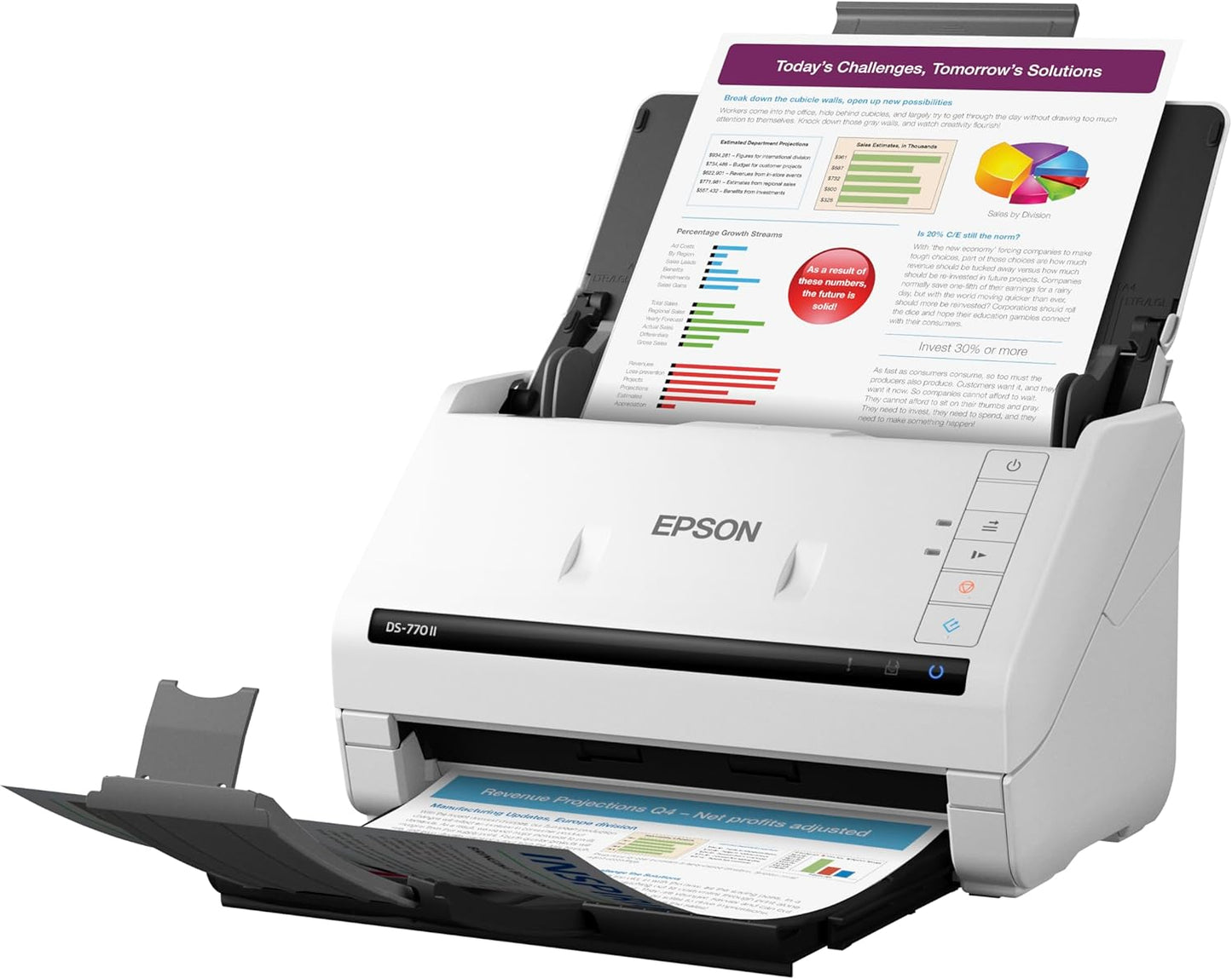 Epson DS-770 II Color Duplex Document Scanner for PC and Mac, with 100-page Auto Document Feeder (ADF), Twain and ISIS Drivers