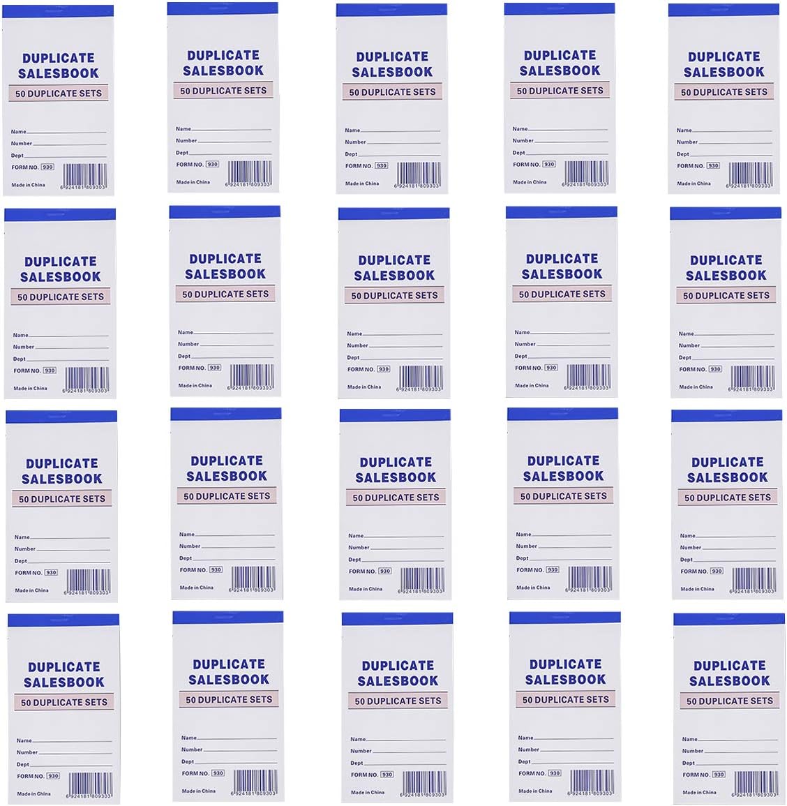 FactorDuty 20 Pack Lot Sales Book Order Receipt Invoice Carbonless Copy 50 Sets 3.5" X 5.5"