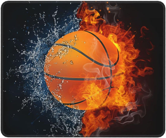 Sports-Themed Basketball Mouse Pad for Boys Teen Men, Washable Gaming Mouse Pads for Office Home Computer Laptop Desk 10"x12" Non-Slip Rubber Base Mousepad with Stitched Edge